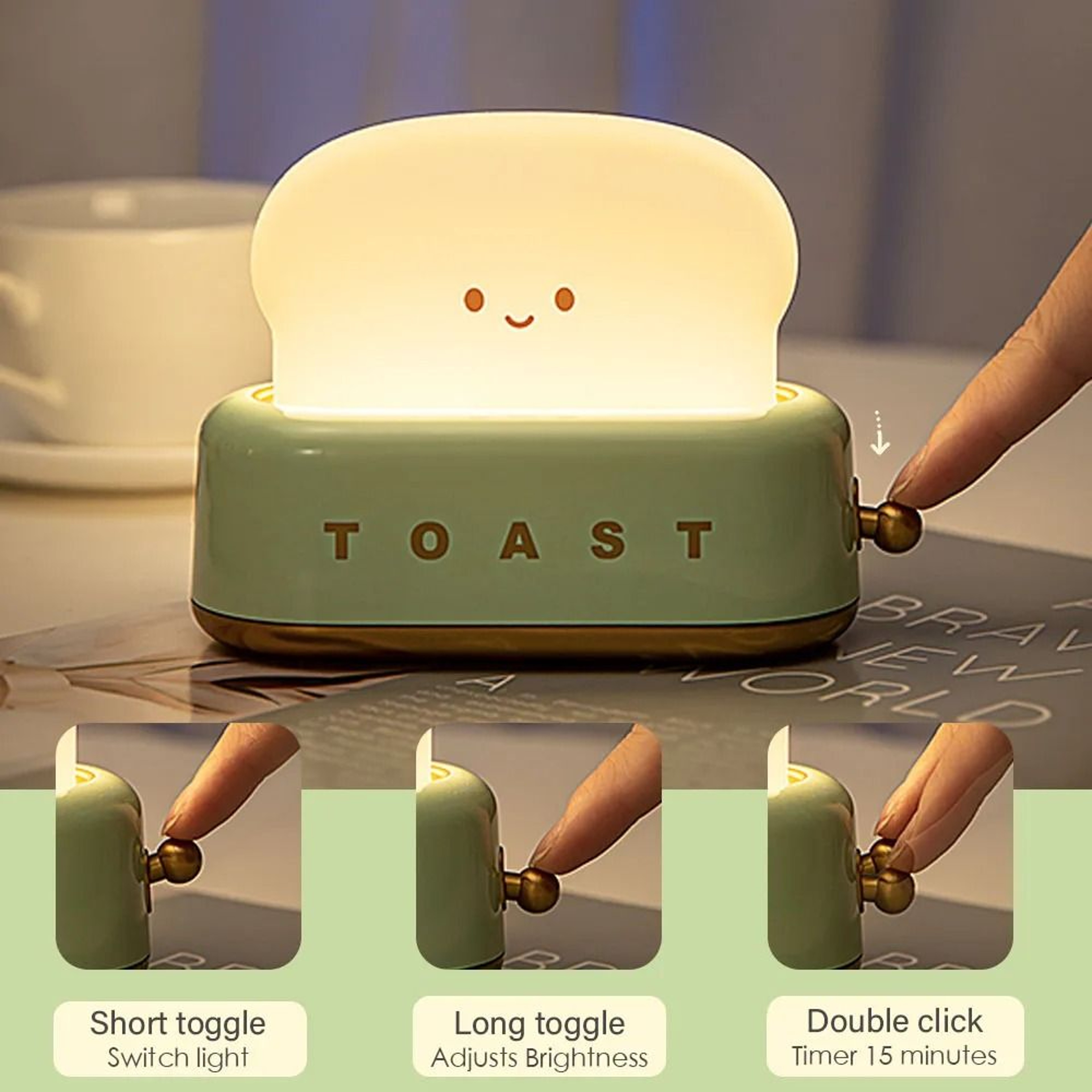 BANDIAN Bread Toast Cartoon LED Night Light 1