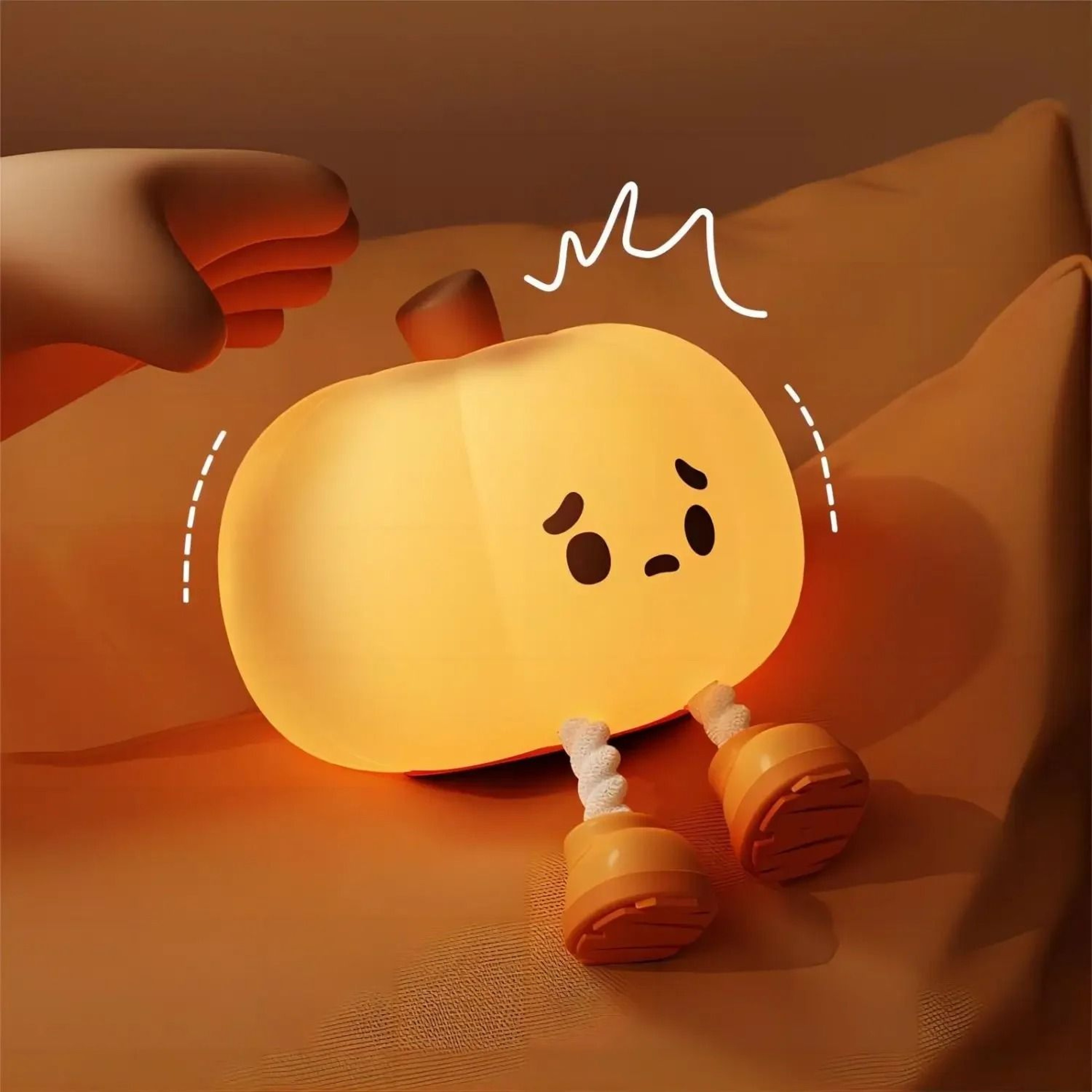 Cute Pumpkin Silicone LED Night Light 4