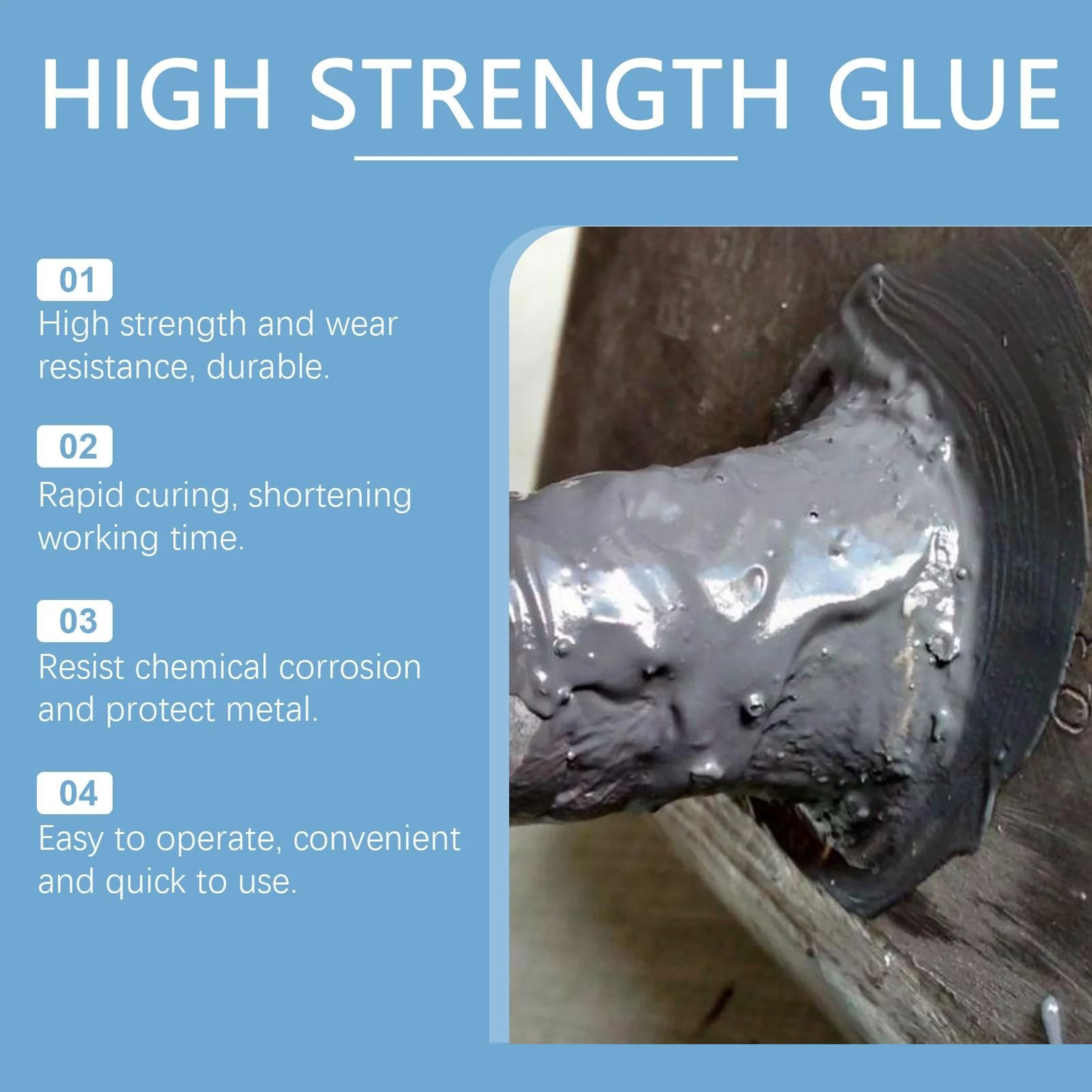 High Strength Metal Repair AB Glue Sealant 3