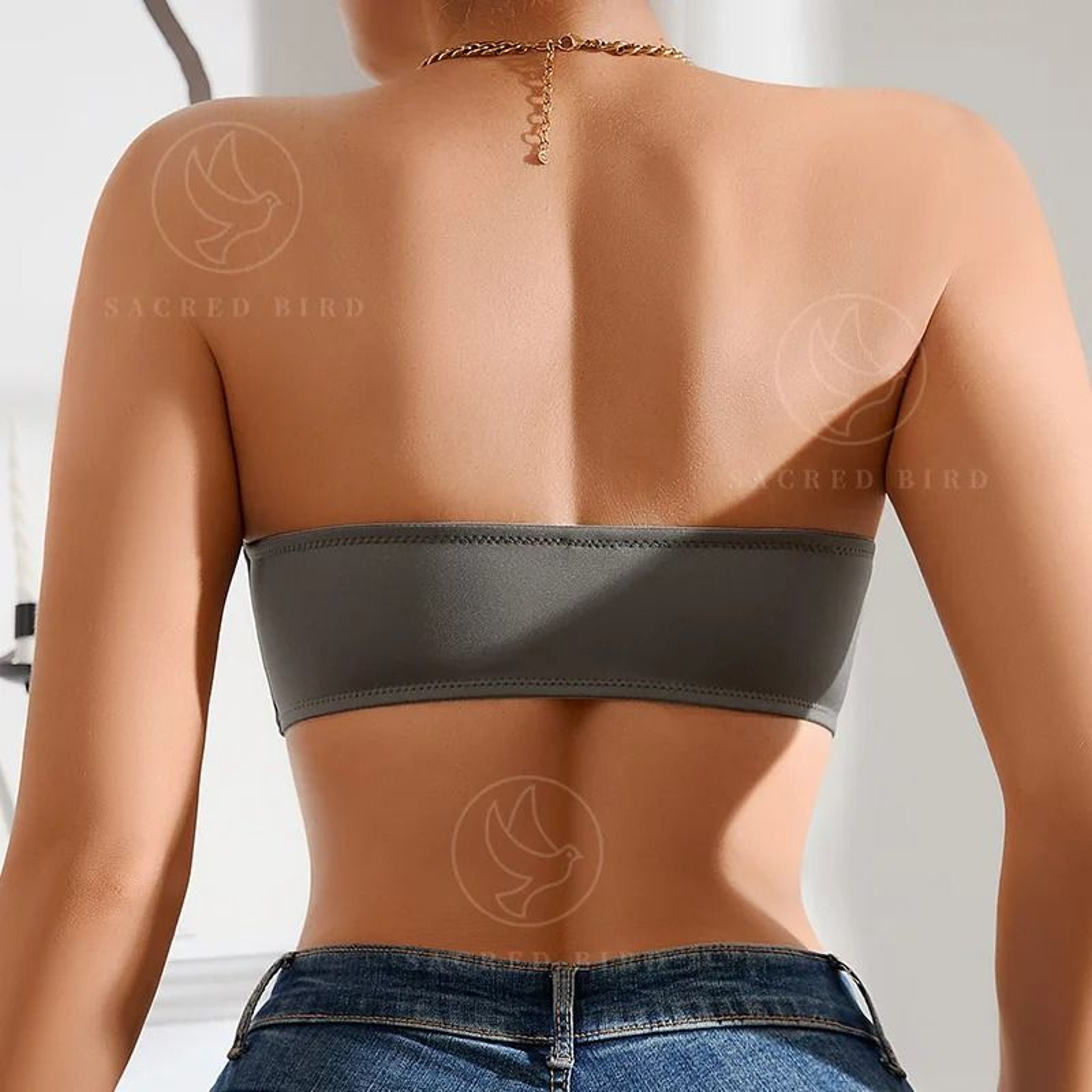 Effective Slipproof Side One Piece Padded Ice Silk Seamless Strapless Bra 1