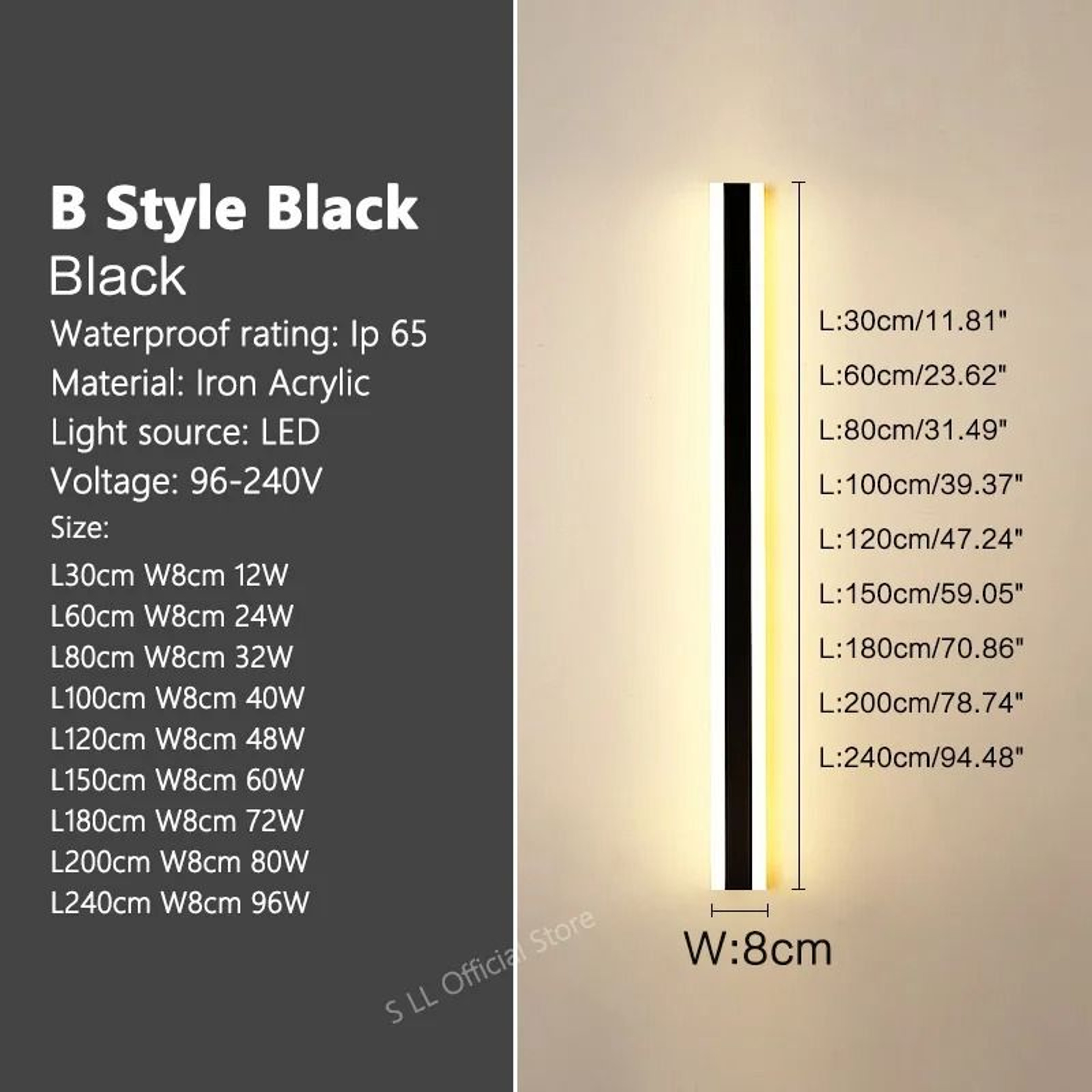 Modern Waterproof Outdoor Long Strip LED Wall Lamp IP65 Aluminum Garden Sconce 7