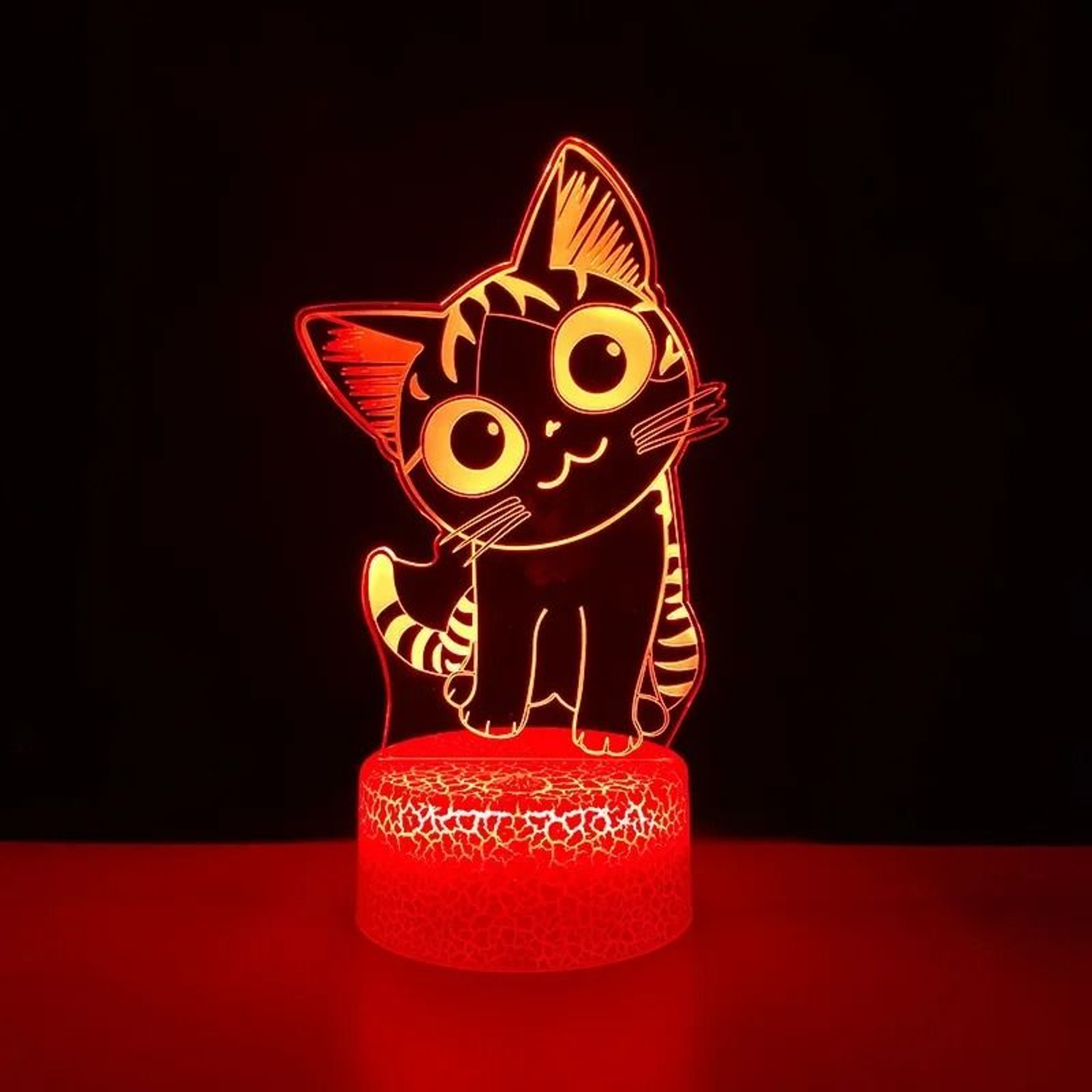 Cute 3D Cat Night Light  Acrylic LED Novelty Table Lamp For Kids 1