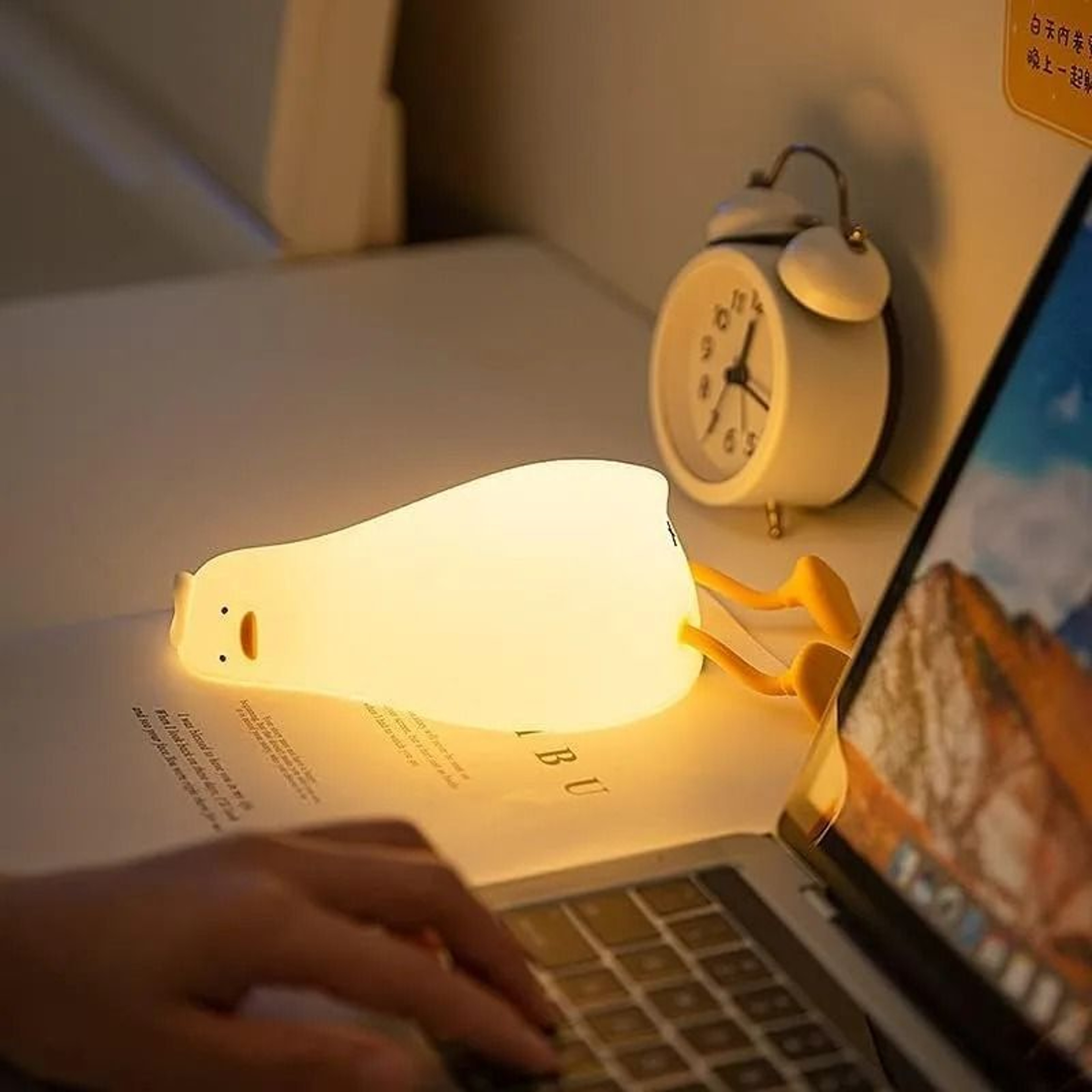 Rechargeable Silicone Duck Night Light  Touch Control Sleeping Lamp For Kids 4