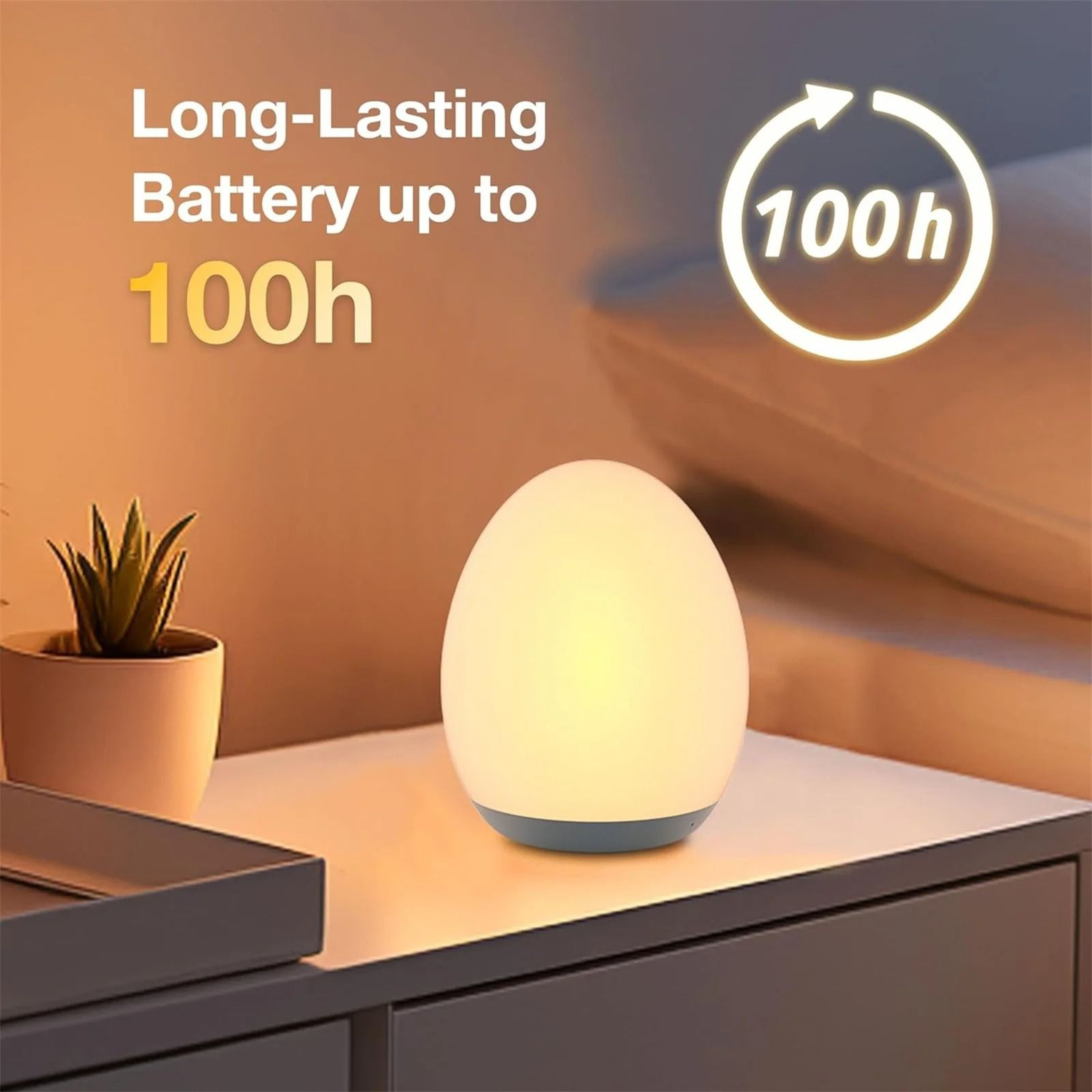 Rechargeable EggShape RGB Pat Light  Eye Protection Night Lamp For Nursery  Outdoor Use 0