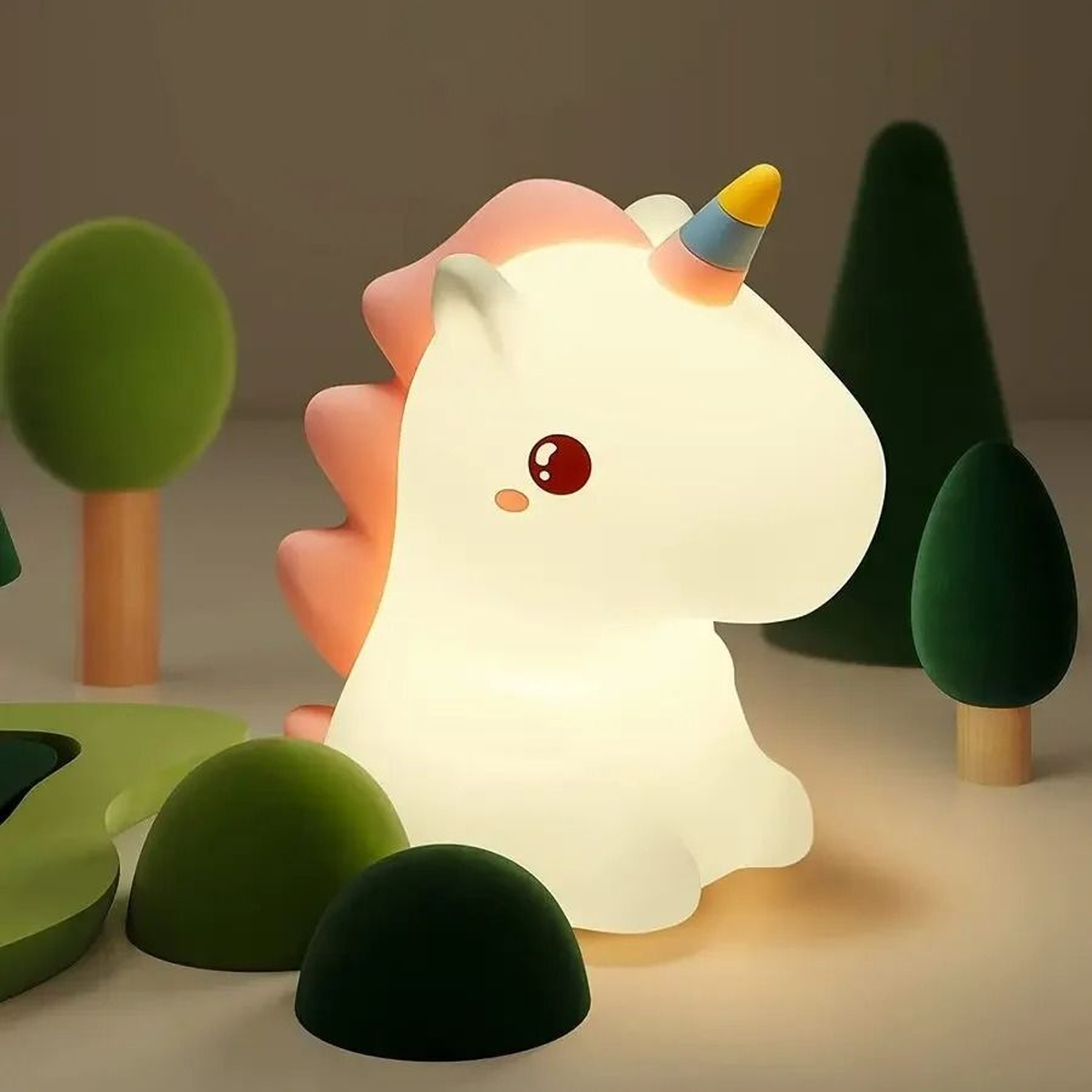 Cute Unicorn Silicone LED Night Light  USB Rechargeable Cartoon Lamp For Kids 1