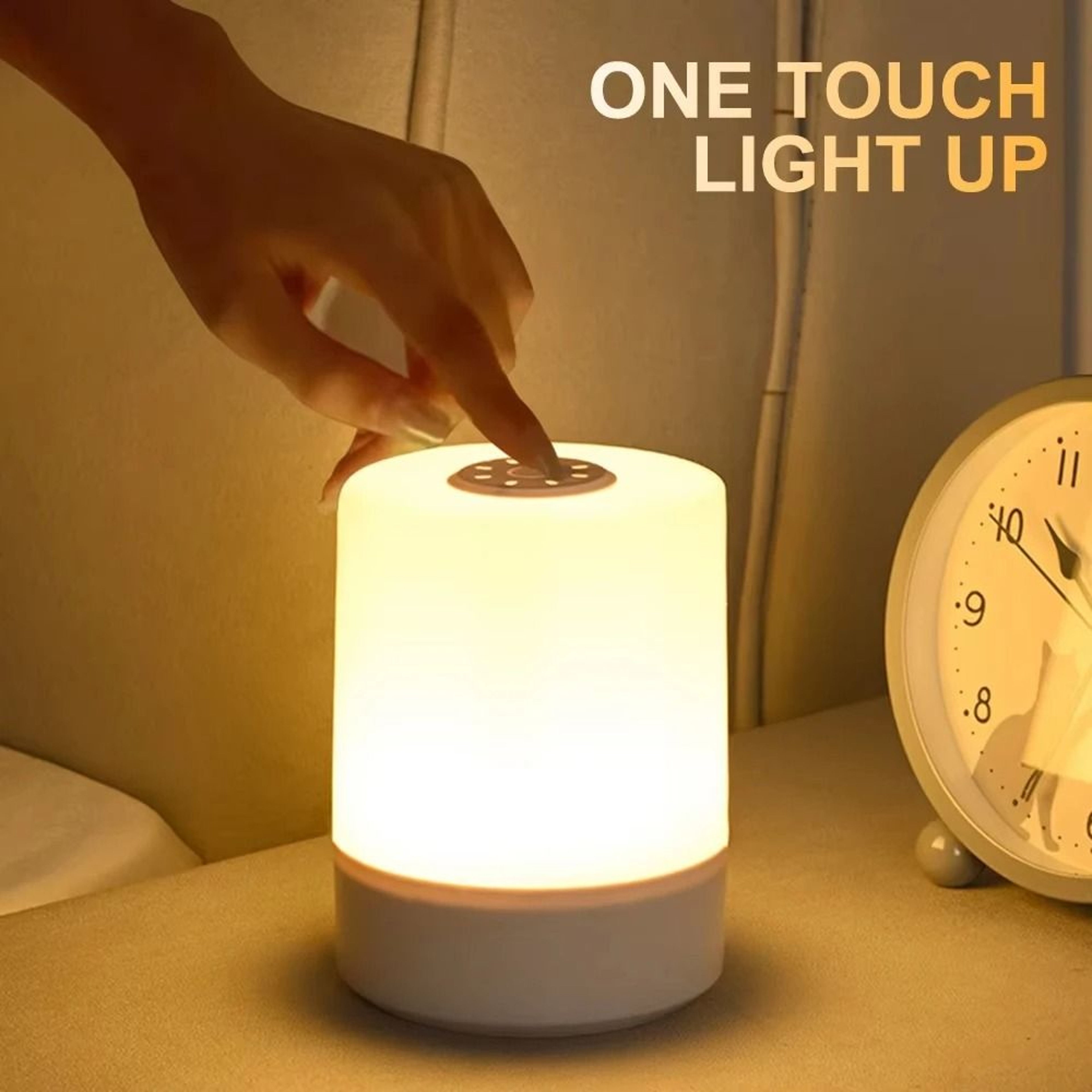 Touch Bedside Night Lamp  3Mode Dimmable USB Charging Ambient Light For Kids 0