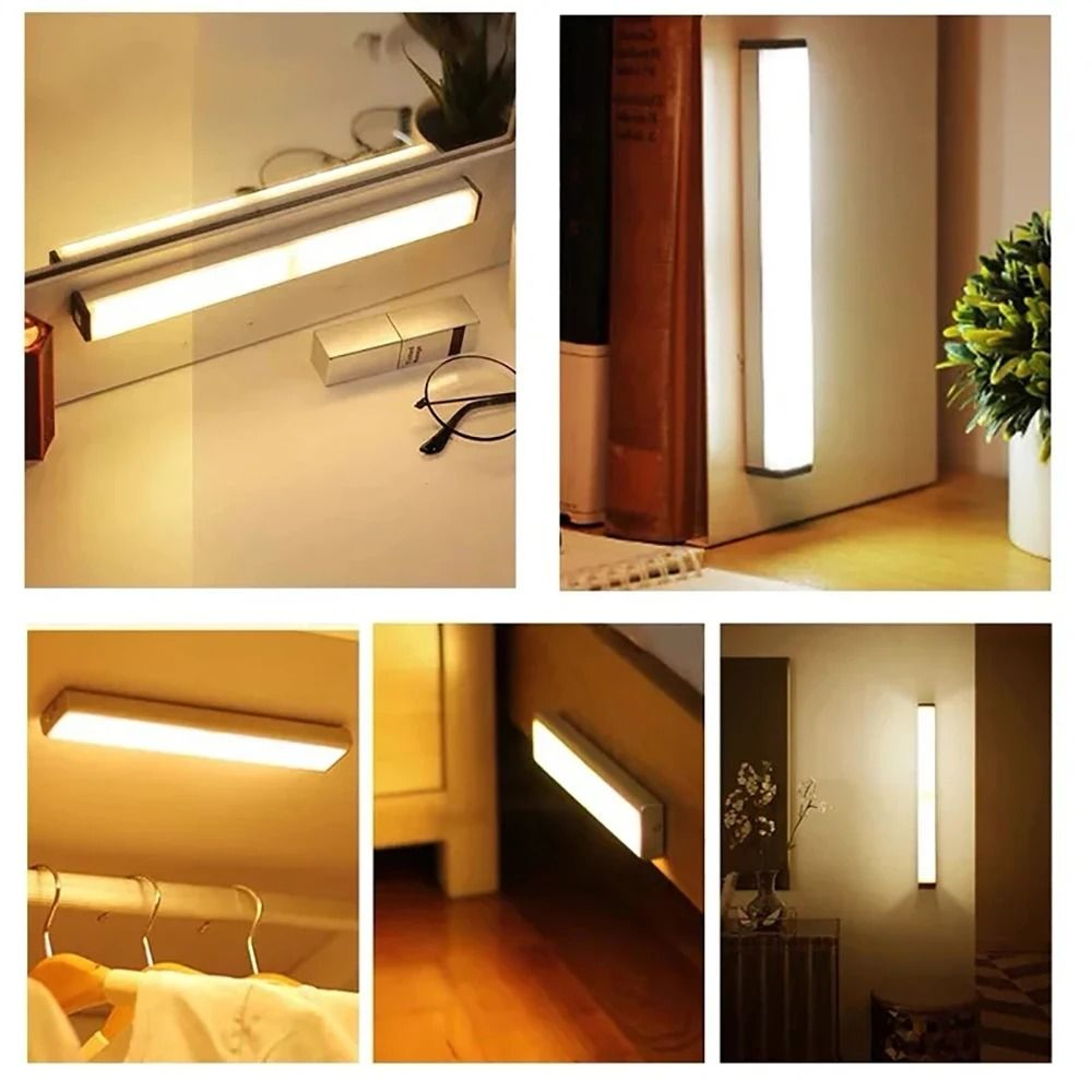 6Pack Motion Sensor Night Lights  Wireless TypeC Rechargeable Cabinet  Staircase Lamps 3