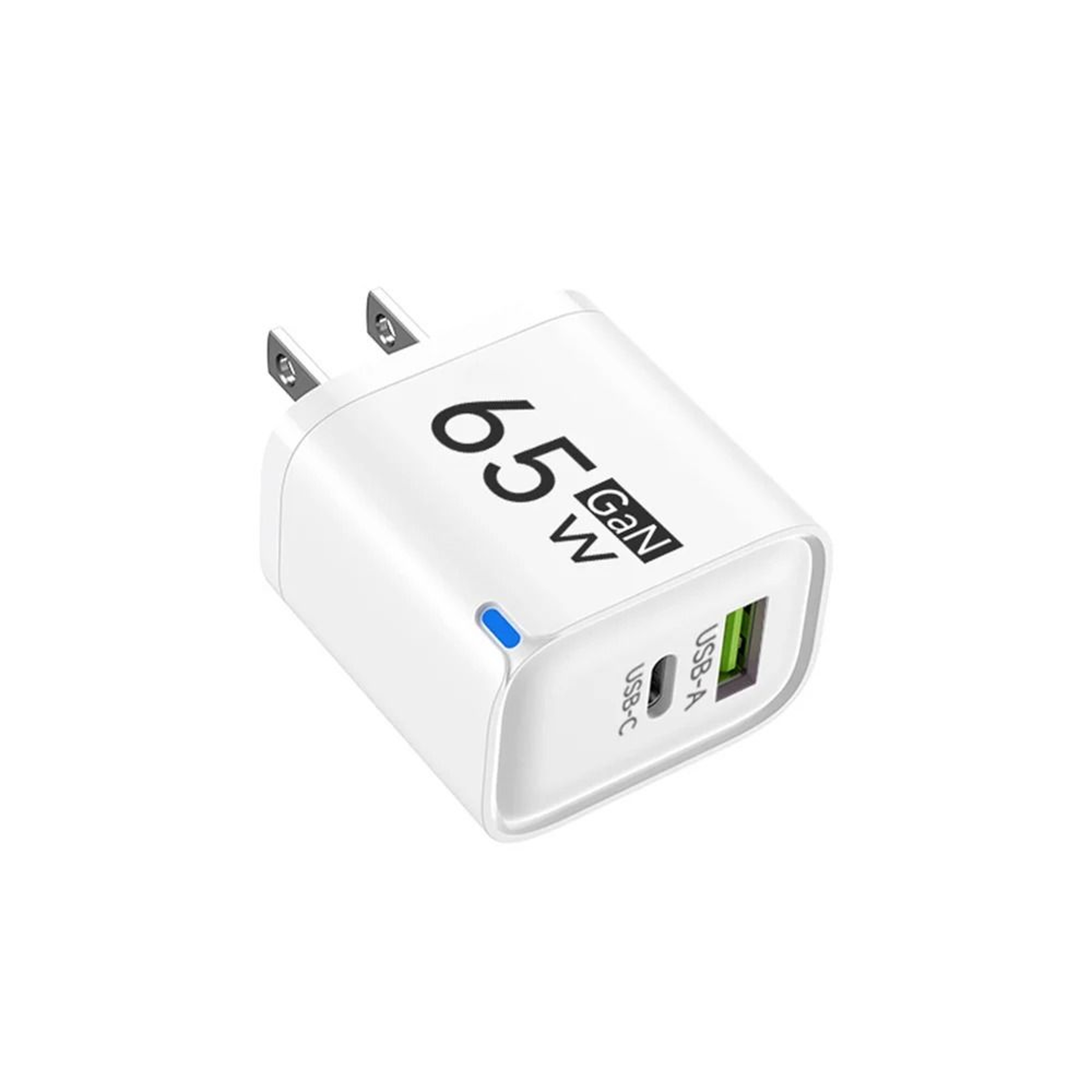 65W DualPort USBA  USBC Fast Charger  PD Quick Travel Adapter For IPhone Samsung  Xiaomi 11