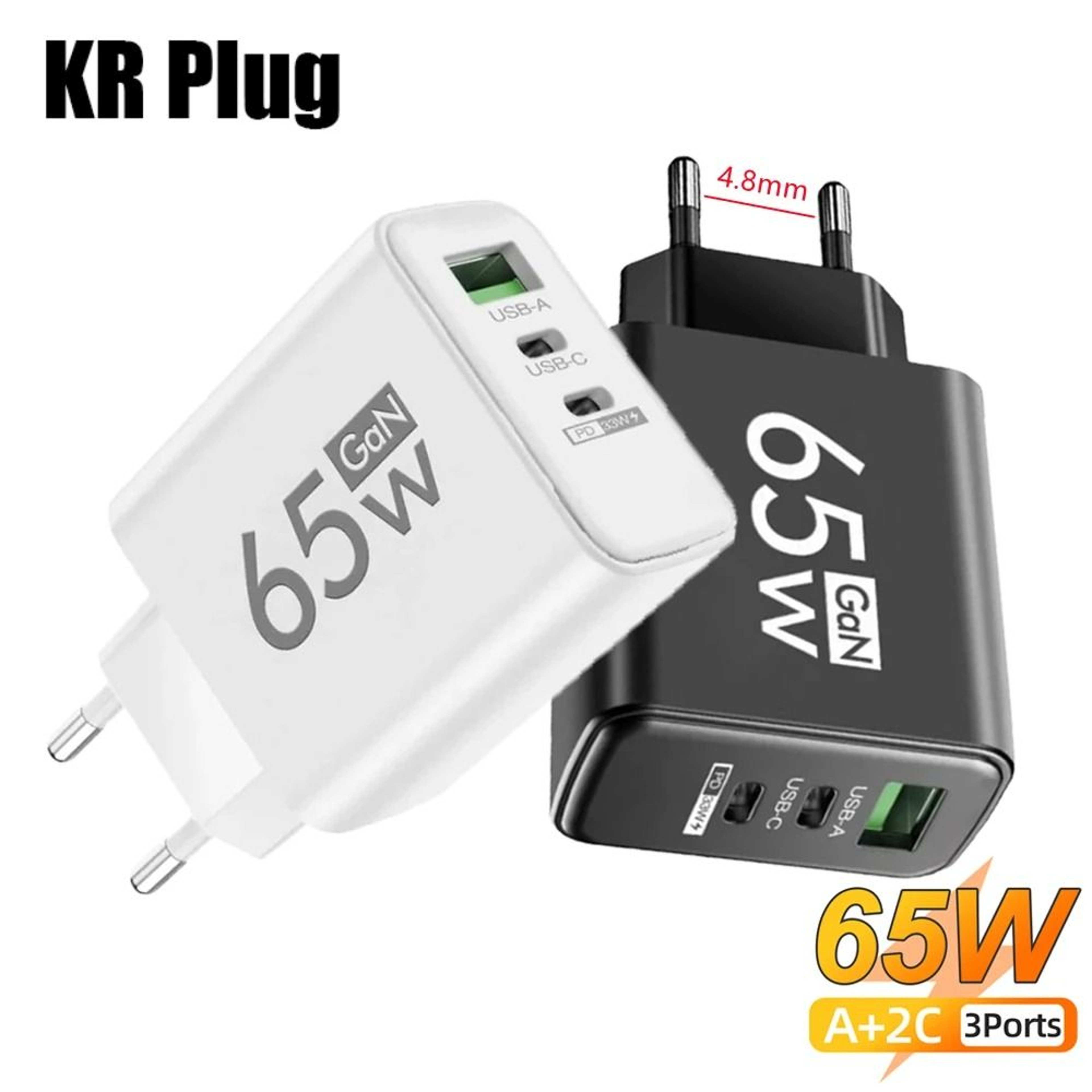 3Port MultiPlug USB  TypeC PD Fast Charger  Quick Charge Adapter For IPhone 16 Samsung And Huawei 0