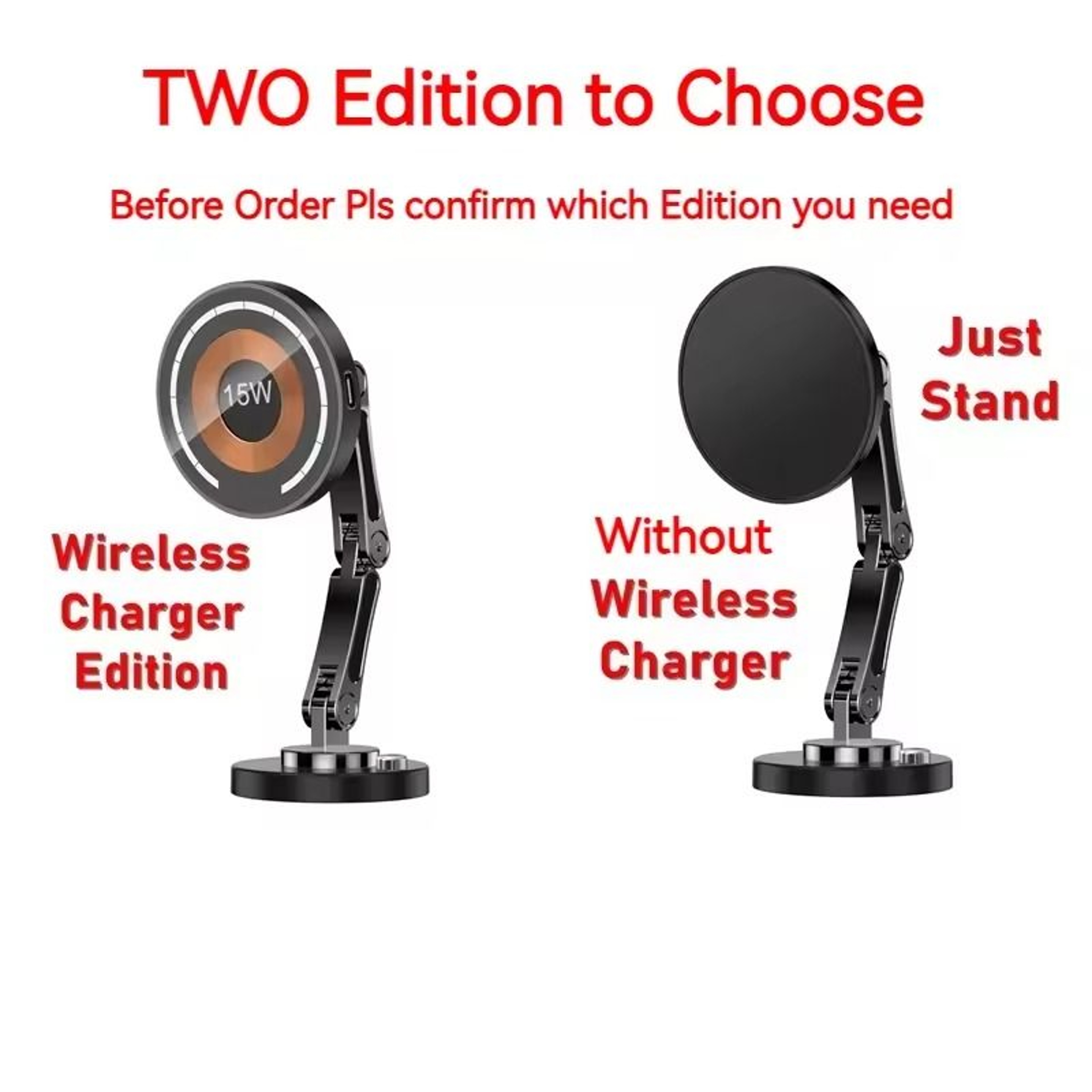 15W Magnetic Car Wireless Charger  360 Rotating Metal Foldable Stand For IPhone 15 14 13 12  Samsun 2