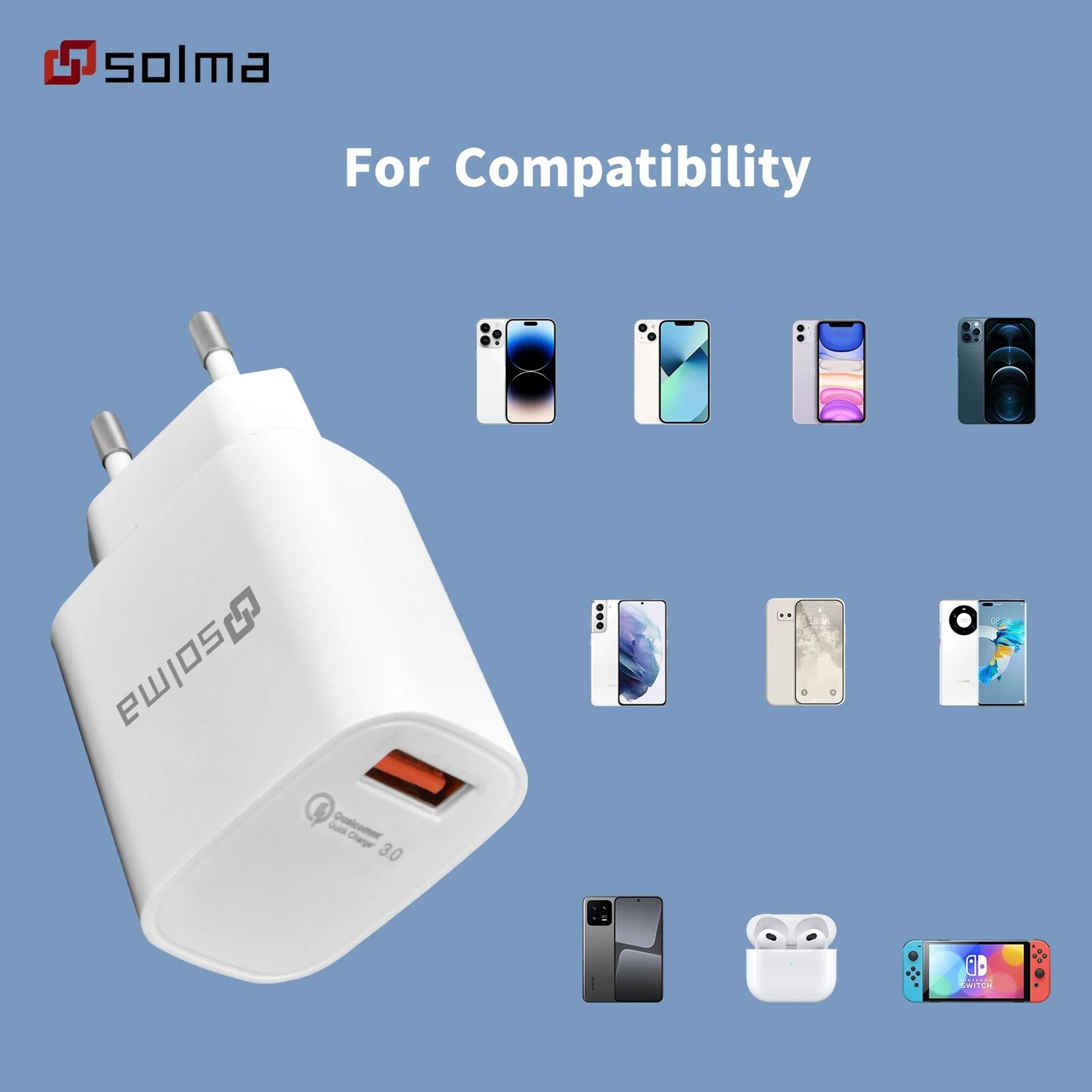 2Pack QC 30 Fast Charger Set  Universal USB Wall Adapter With EU  UK Plug Options For Mobile Phones 3