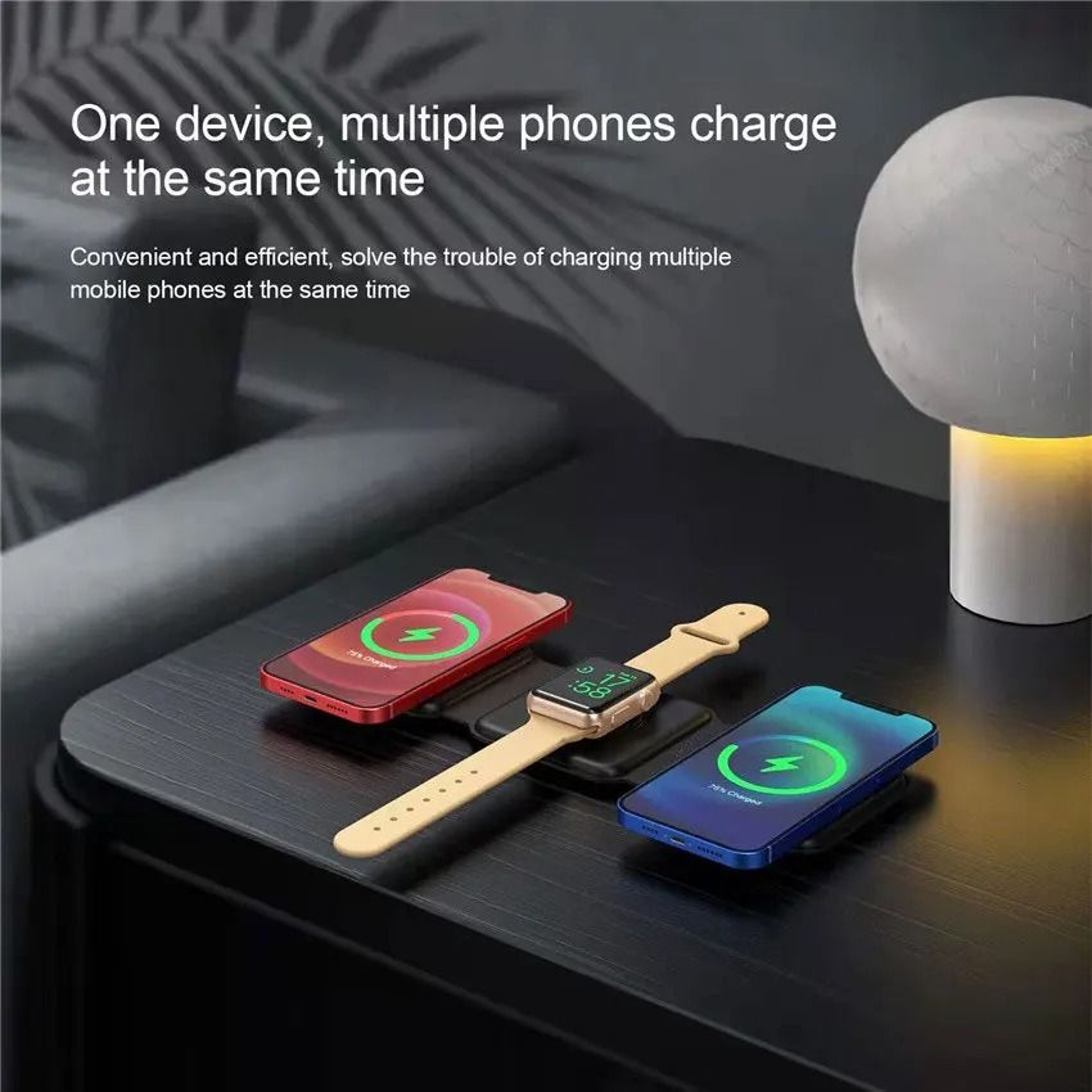 100W 3in1 Magnetic Portable Wireless Charger  HighSpeed Power Pad For IPhone 14 Apple Watch  AirPod 4