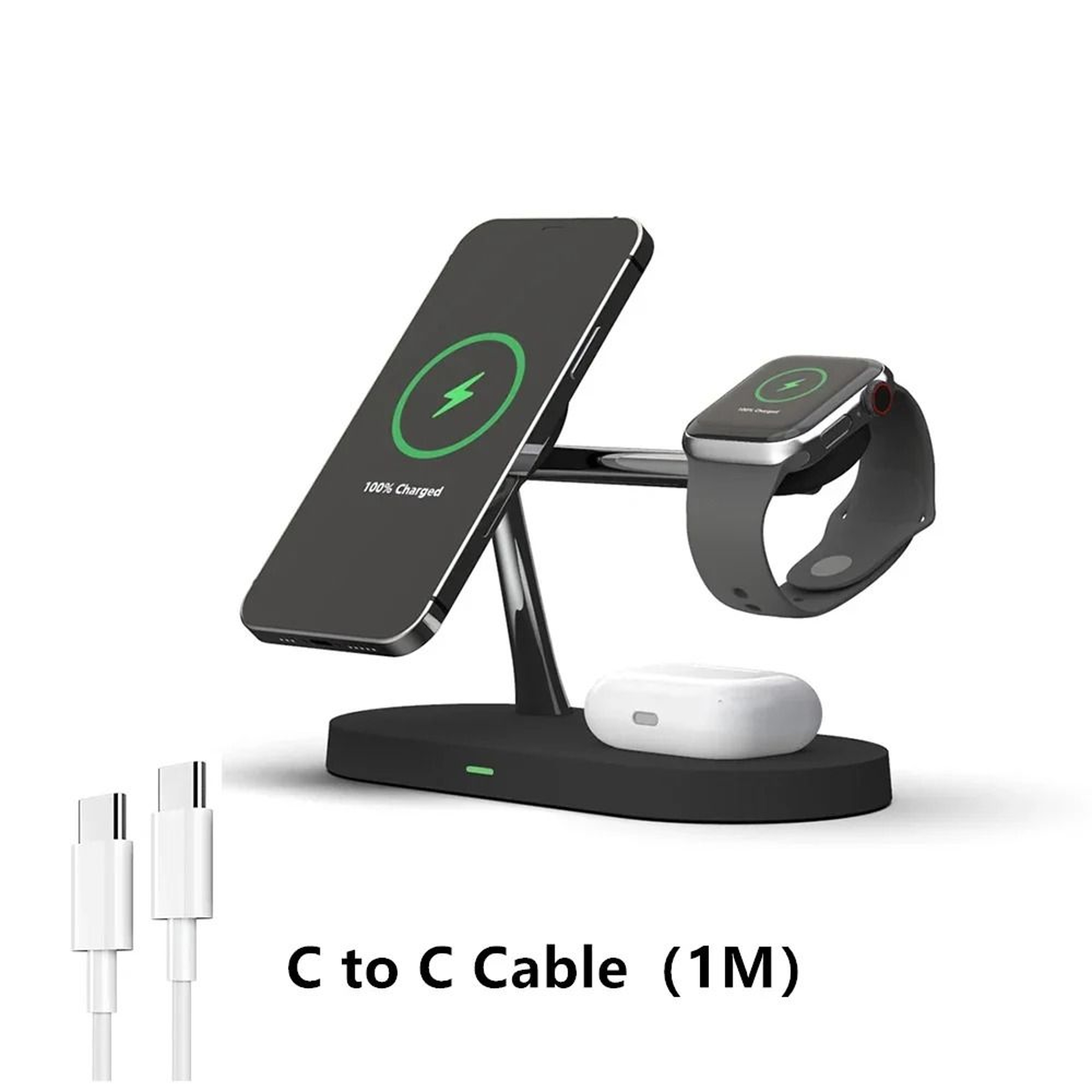 3in1 Magnetic Wireless Charger Stand  Fast Charging Station For IPhone 15 14 13 12 Apple Watch  Air 6