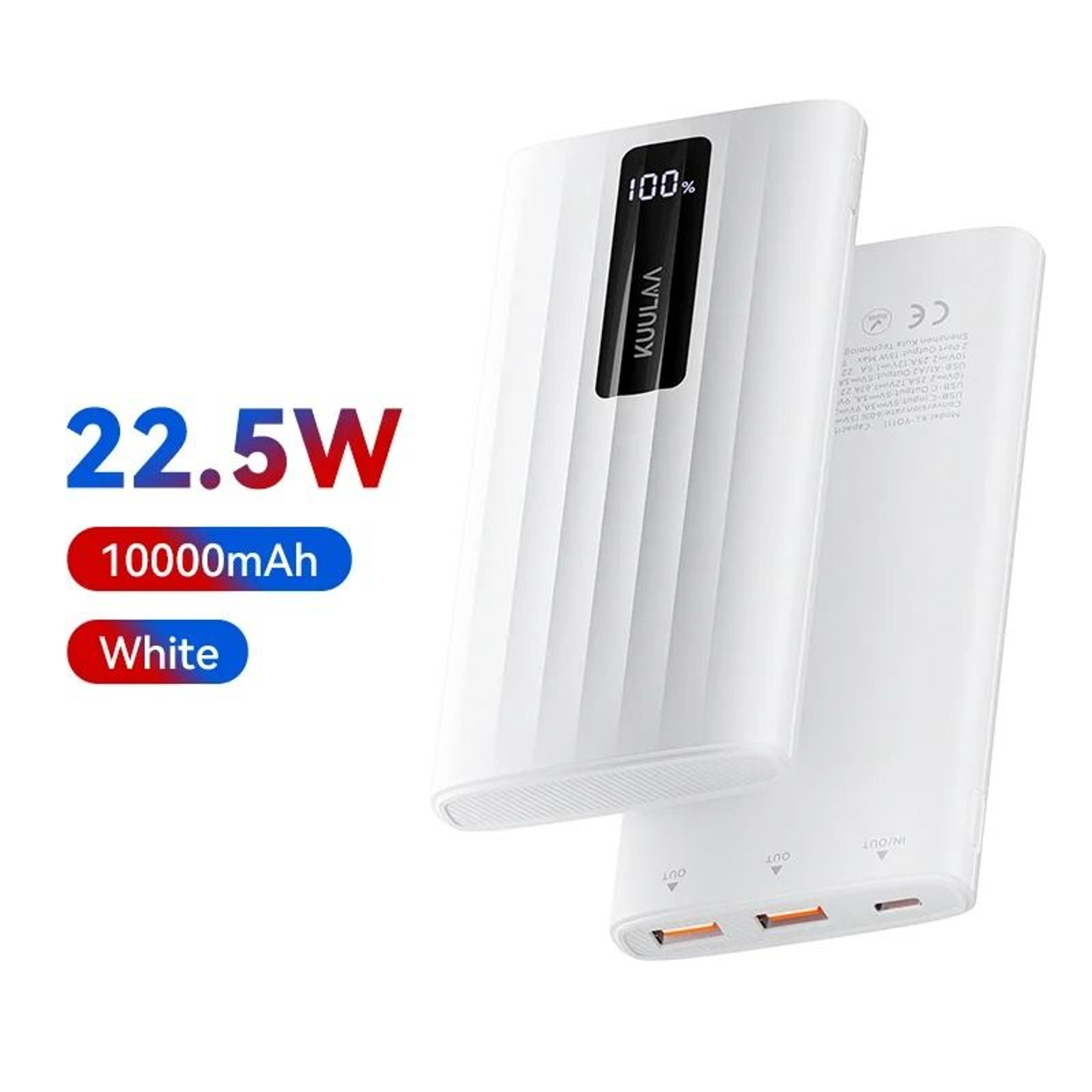 KUULAA 10000mAh Power Bank  225W PD Fast Charging Portable Charger For IPhone 15 14 13  Samsung 6