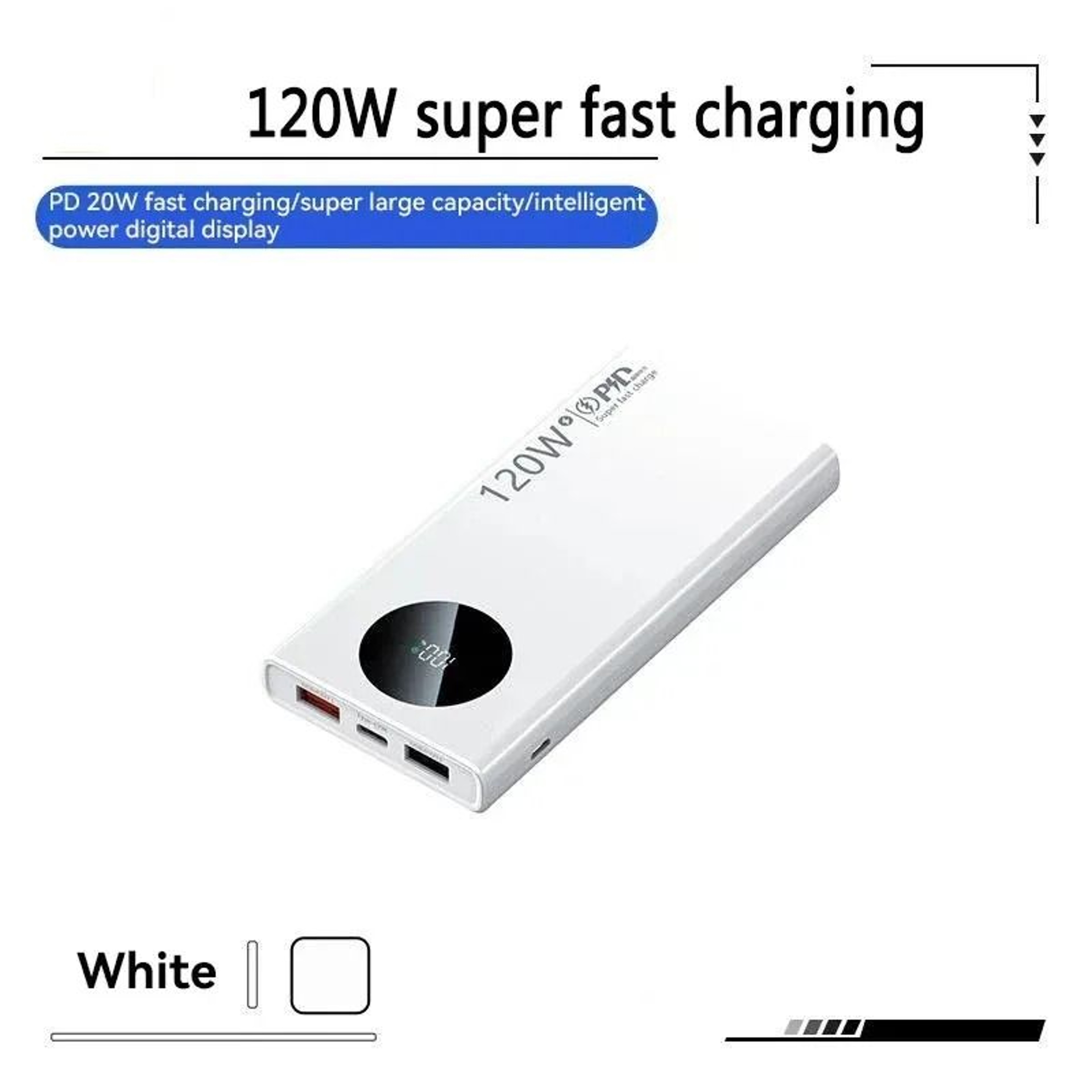 80000mAh UltraCapacity Power Bank  120W Super Fast Charging External Battery For IPhone Samsung  Xi 6
