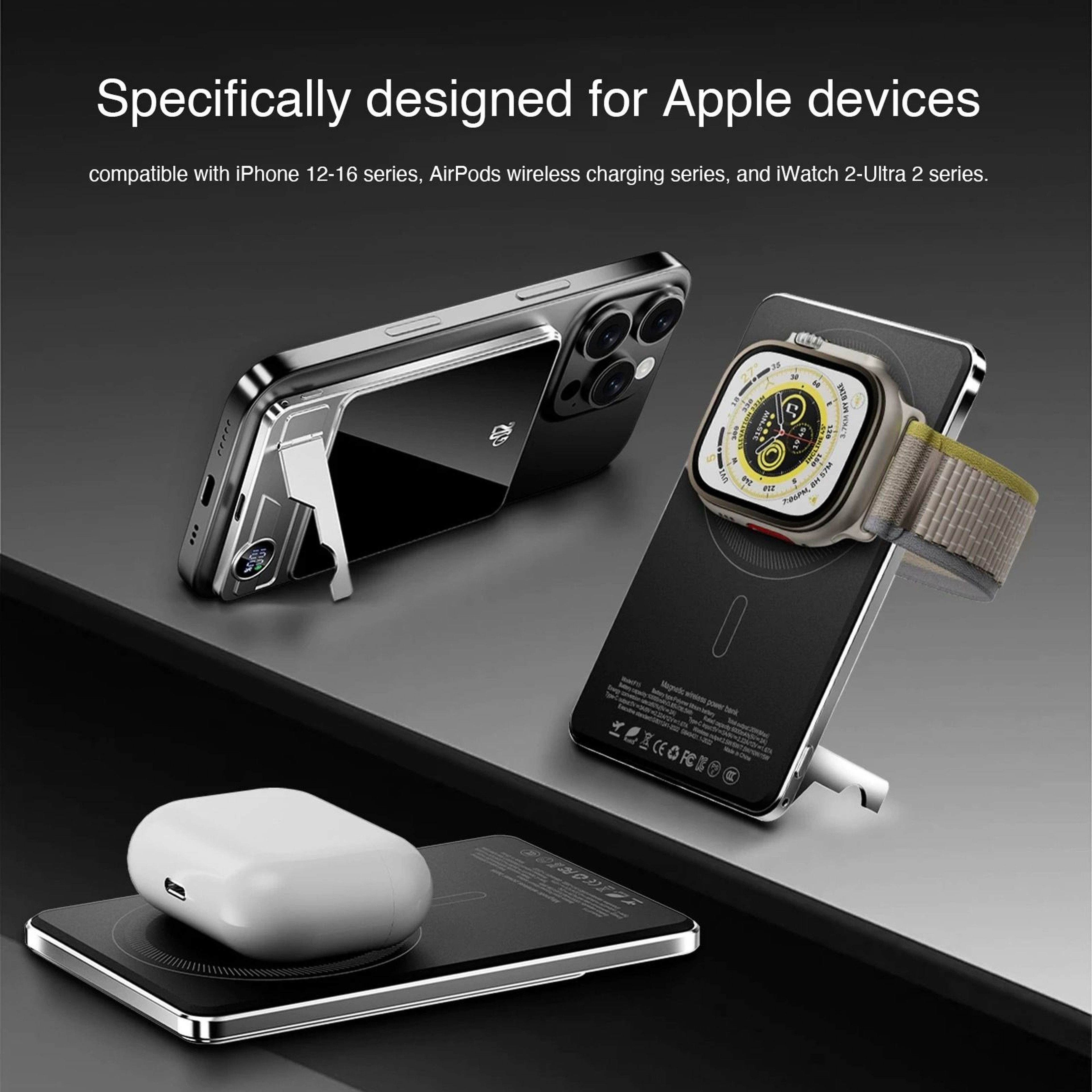 10000mAh UltraSlim Magnetic Power Bank  20W PD Wireless Fast Charger For IPhone Samsung  IWatch 1