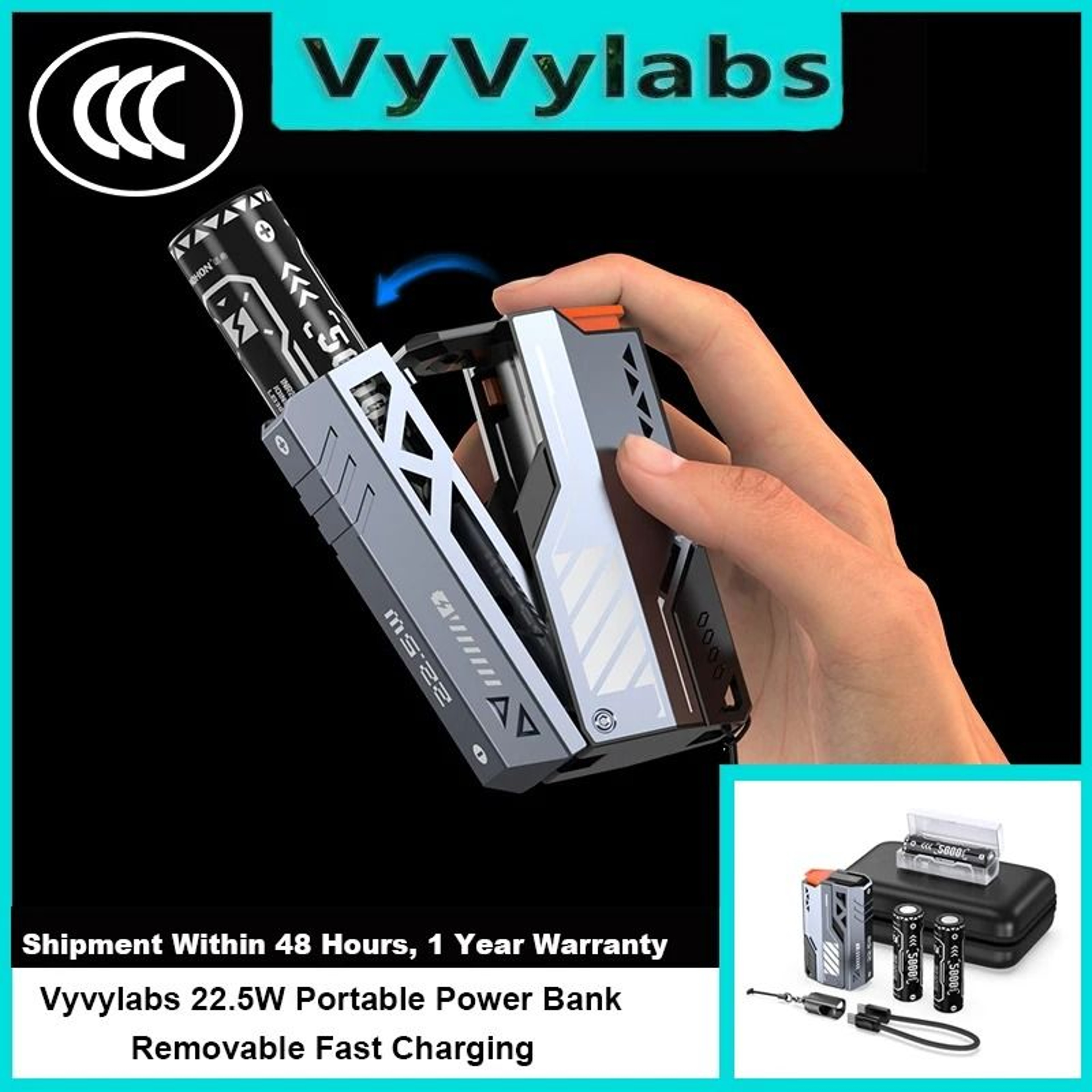 VYVYLABS 30000mAh Detachable 3C Power Bank  225W Wireless Fast Charger For IPhone 17  Android 0