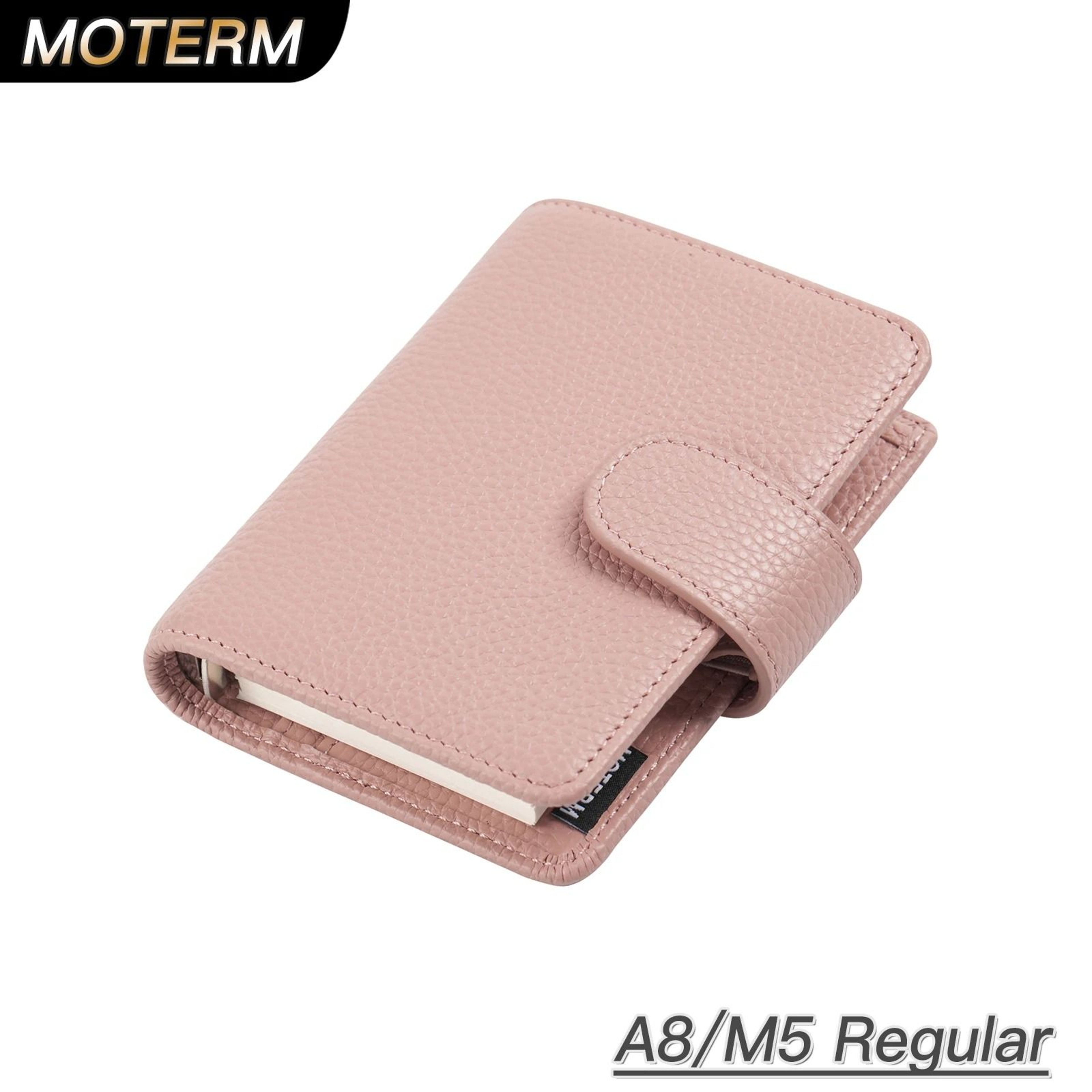 Moterm M5  A8 Mini Rings Planner  Pebbled Grain Cowhide 5Hole Leather Organizer  Pocket Journey Dia 0