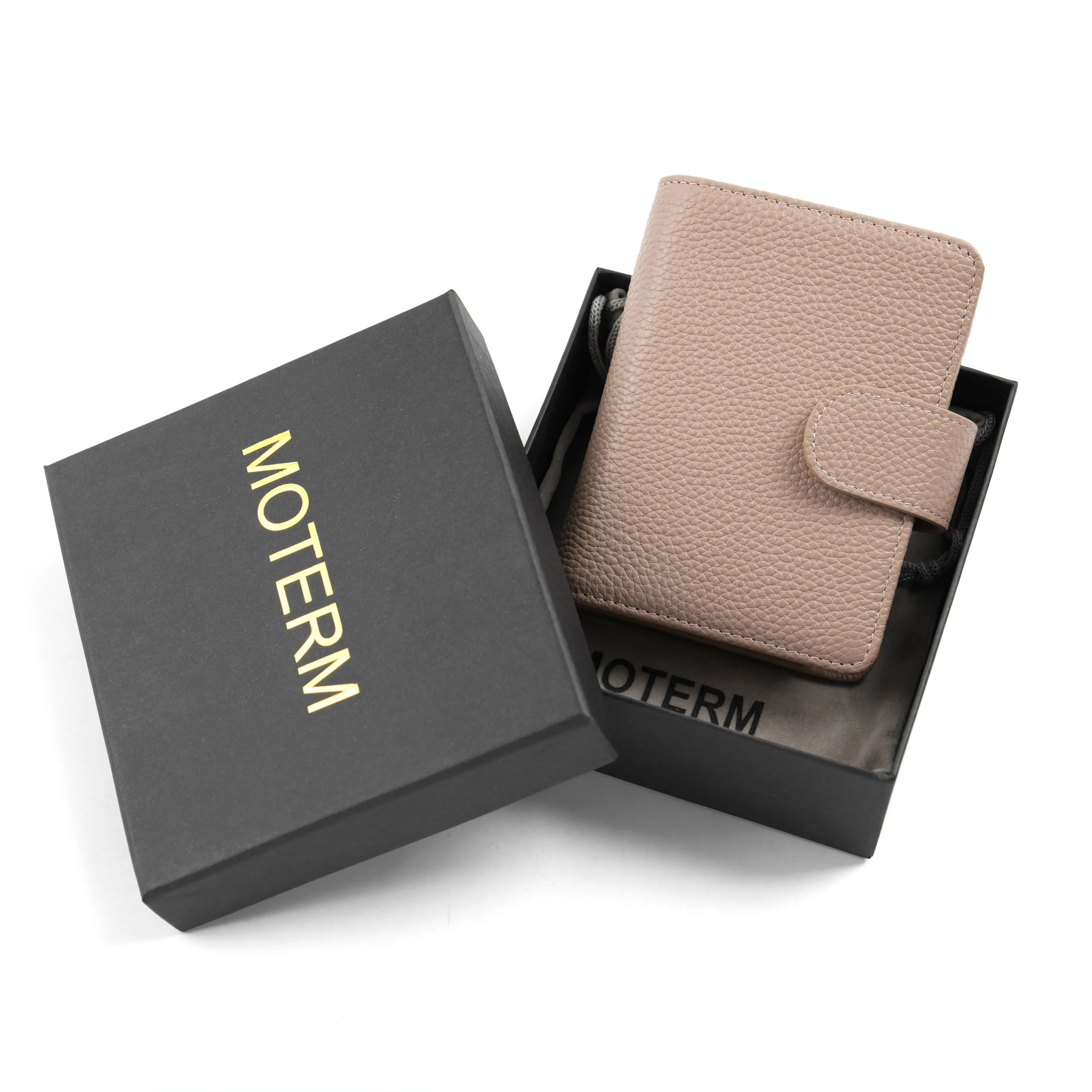 Moterm M5  A8 Mini Rings Planner  Pebbled Grain Cowhide 5Hole Leather Organizer  Pocket Journey Dia 5