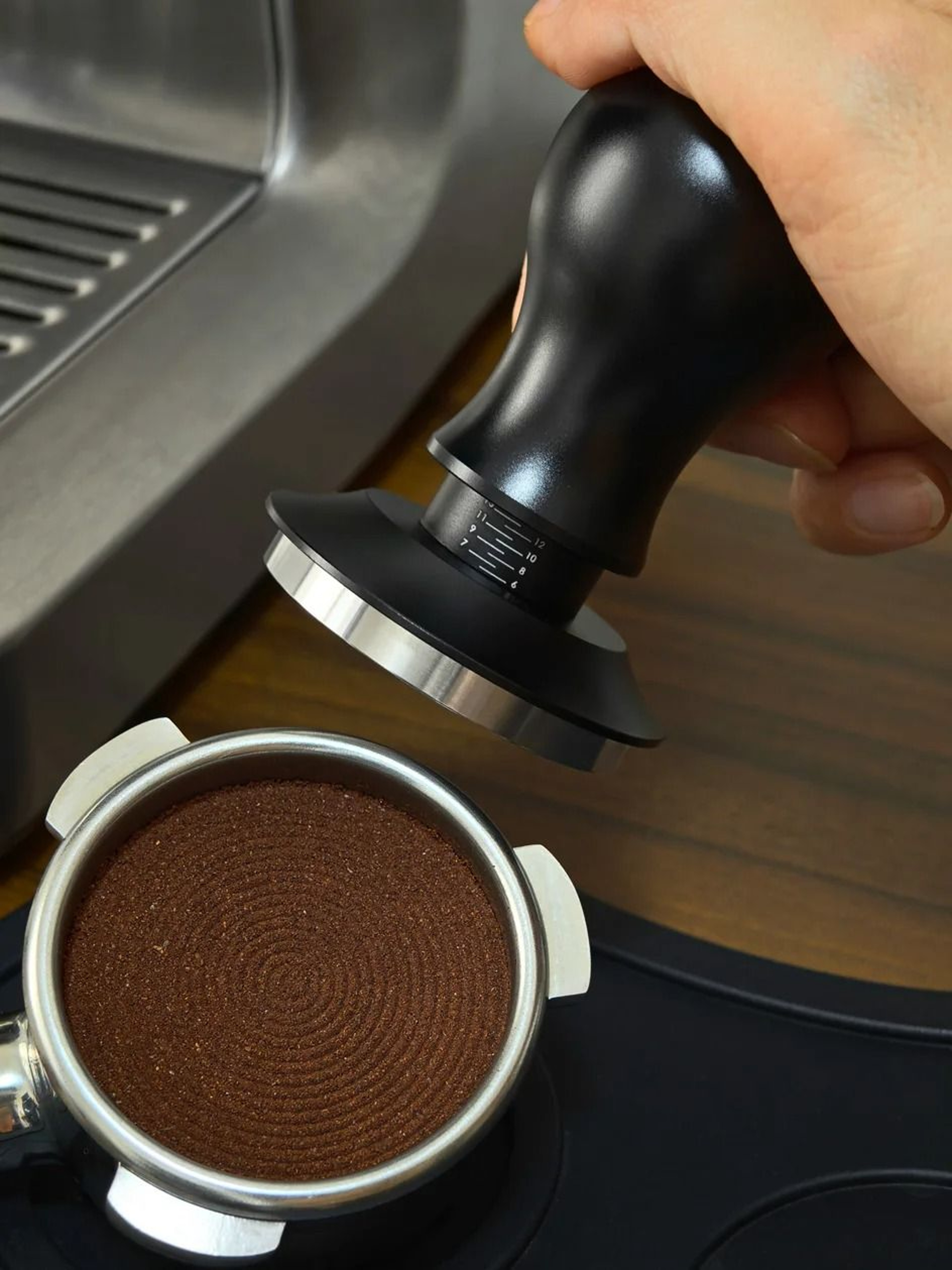 Precision Ripple Base Espresso Tamper  Calibrated SpringLoaded Constant Pressure Leveling Tool 5154 5