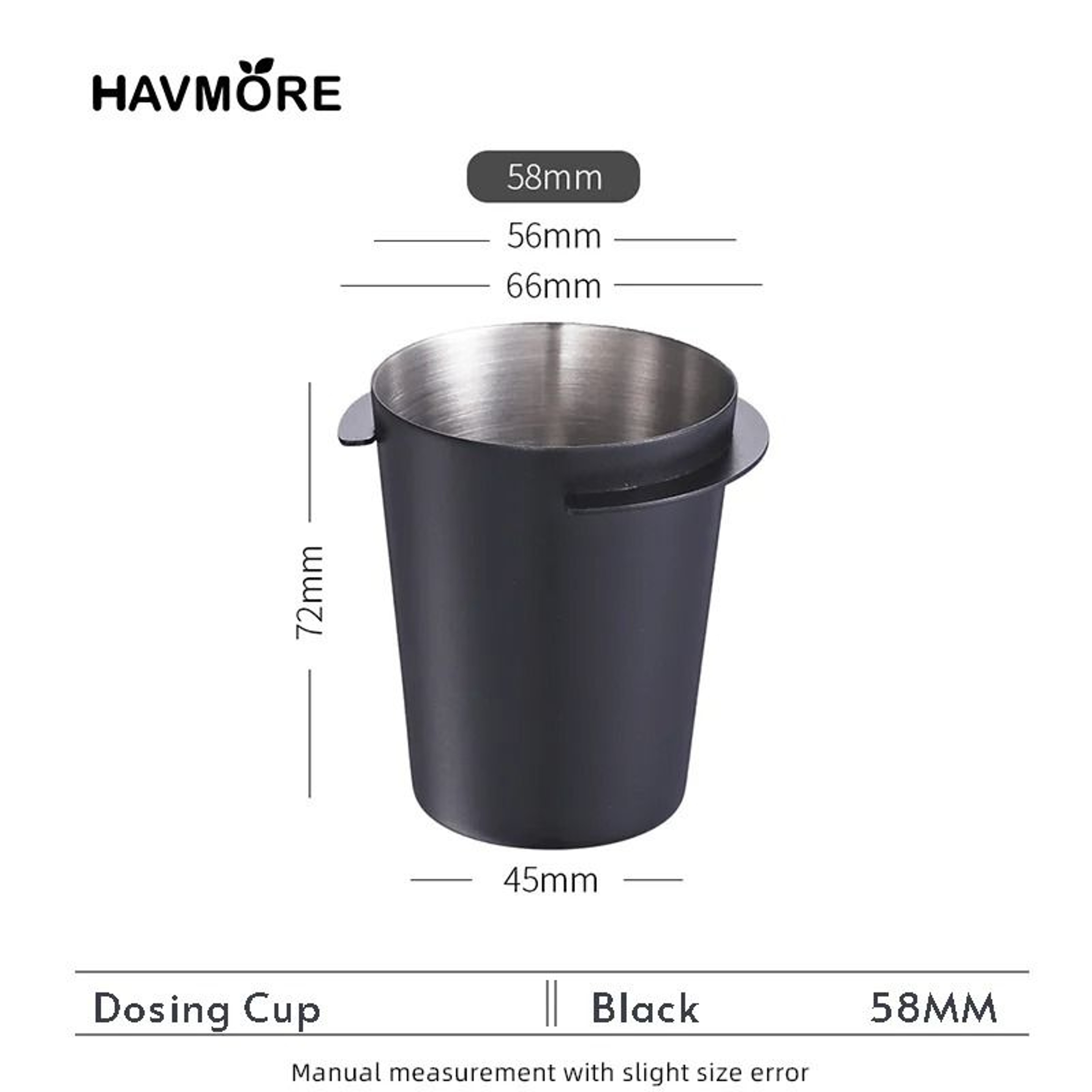 Stainless Steel Coffee Dosing Cup  Sniffing Mug  WearResistant Espresso Accessory 515358mm 10