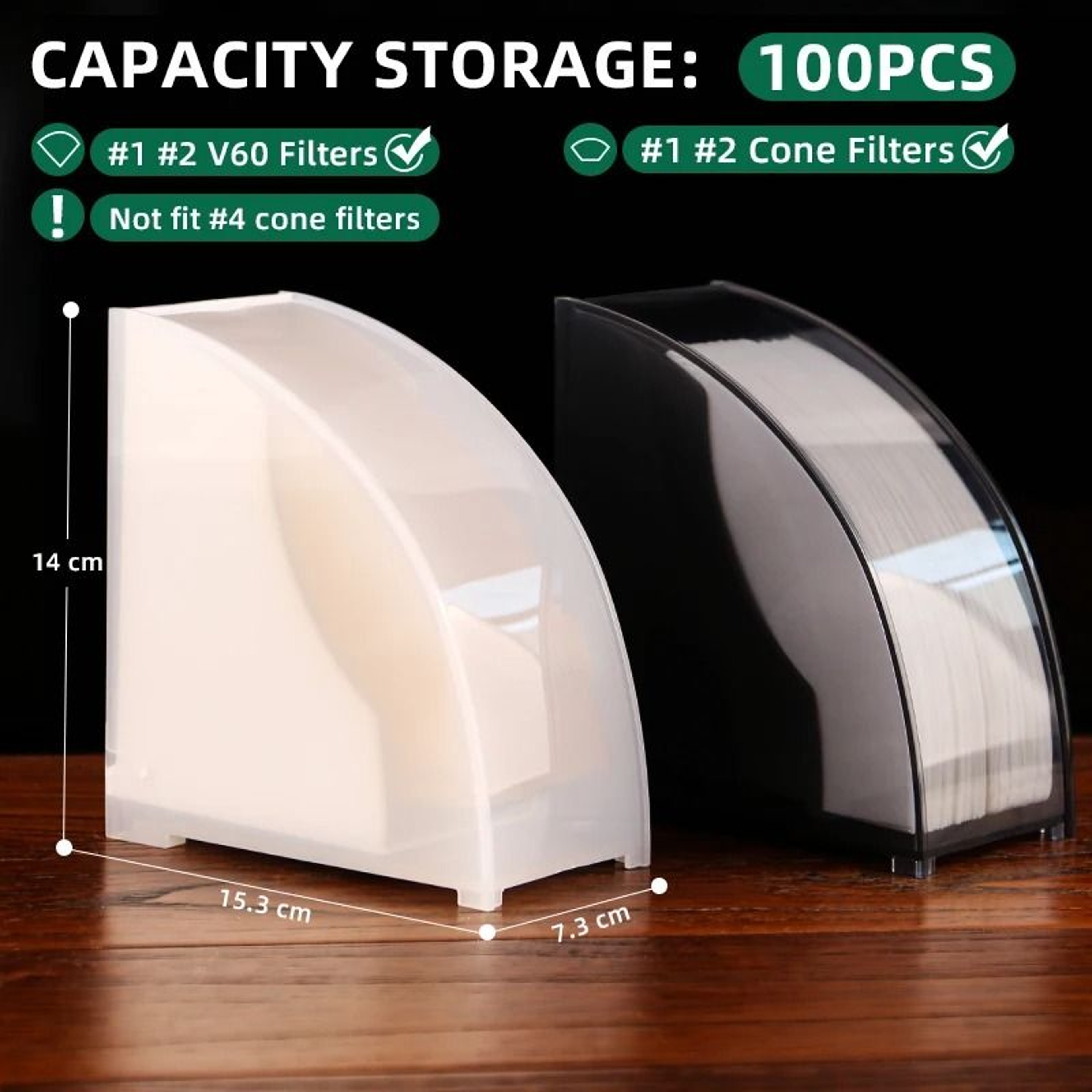 Dustproof FanShaped Coffee Filter Storage Box  Professional Bar Storage Rack For Filter Paper 0