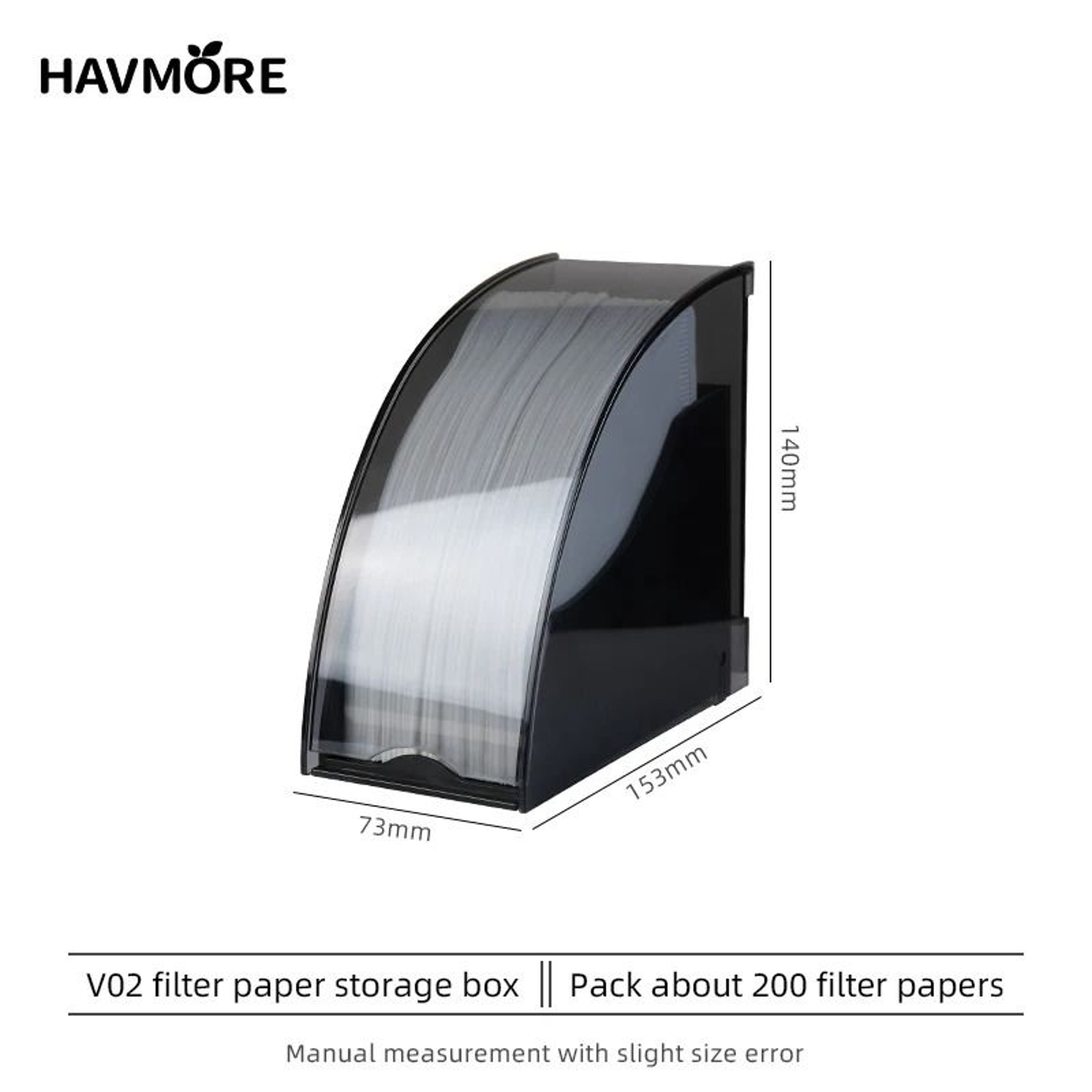 Dustproof FanShaped Coffee Filter Storage Box  Professional Bar Storage Rack For Filter Paper 6