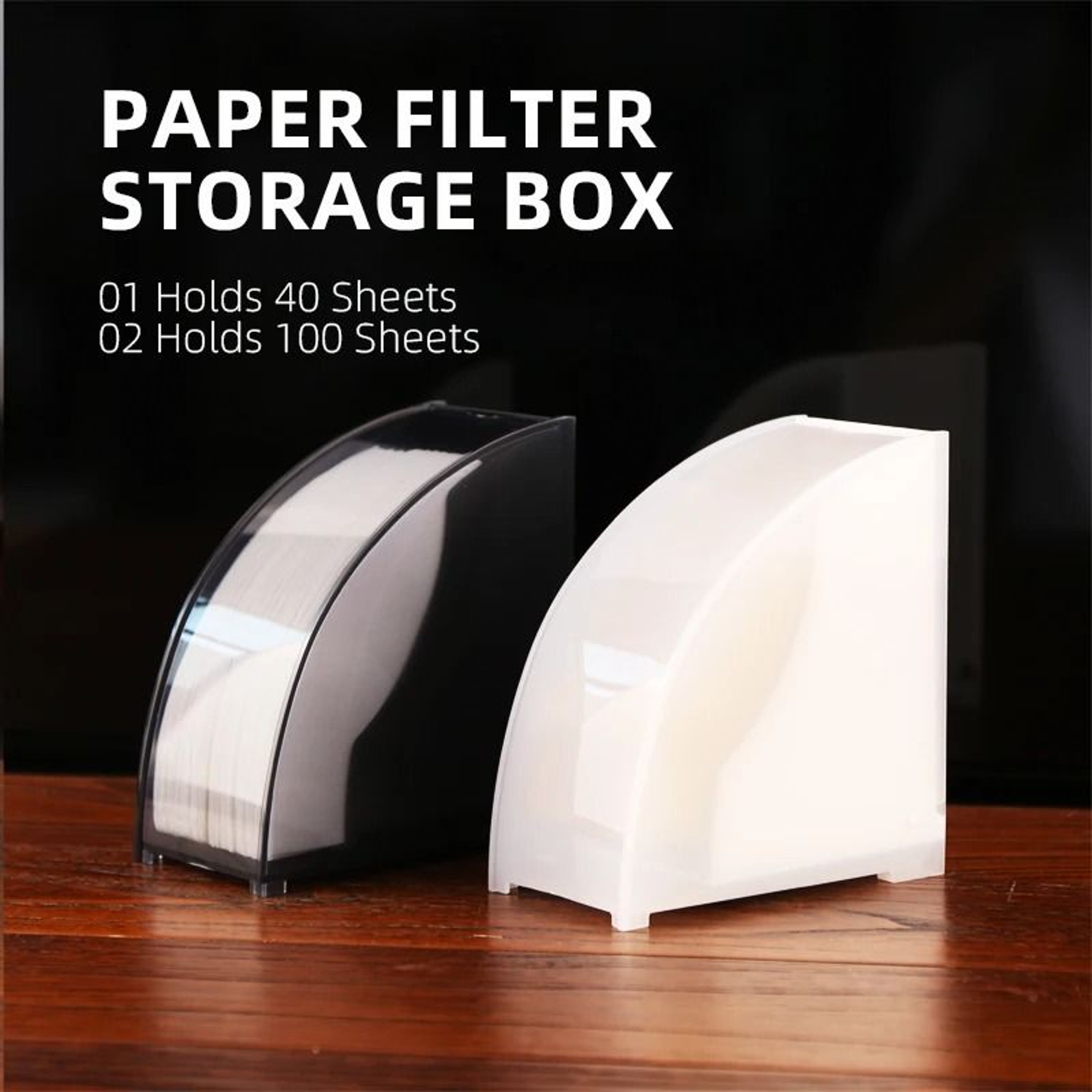 Dustproof Coffee Filter Paper Box  Professional VShape And FanShaped Storage Holder 1