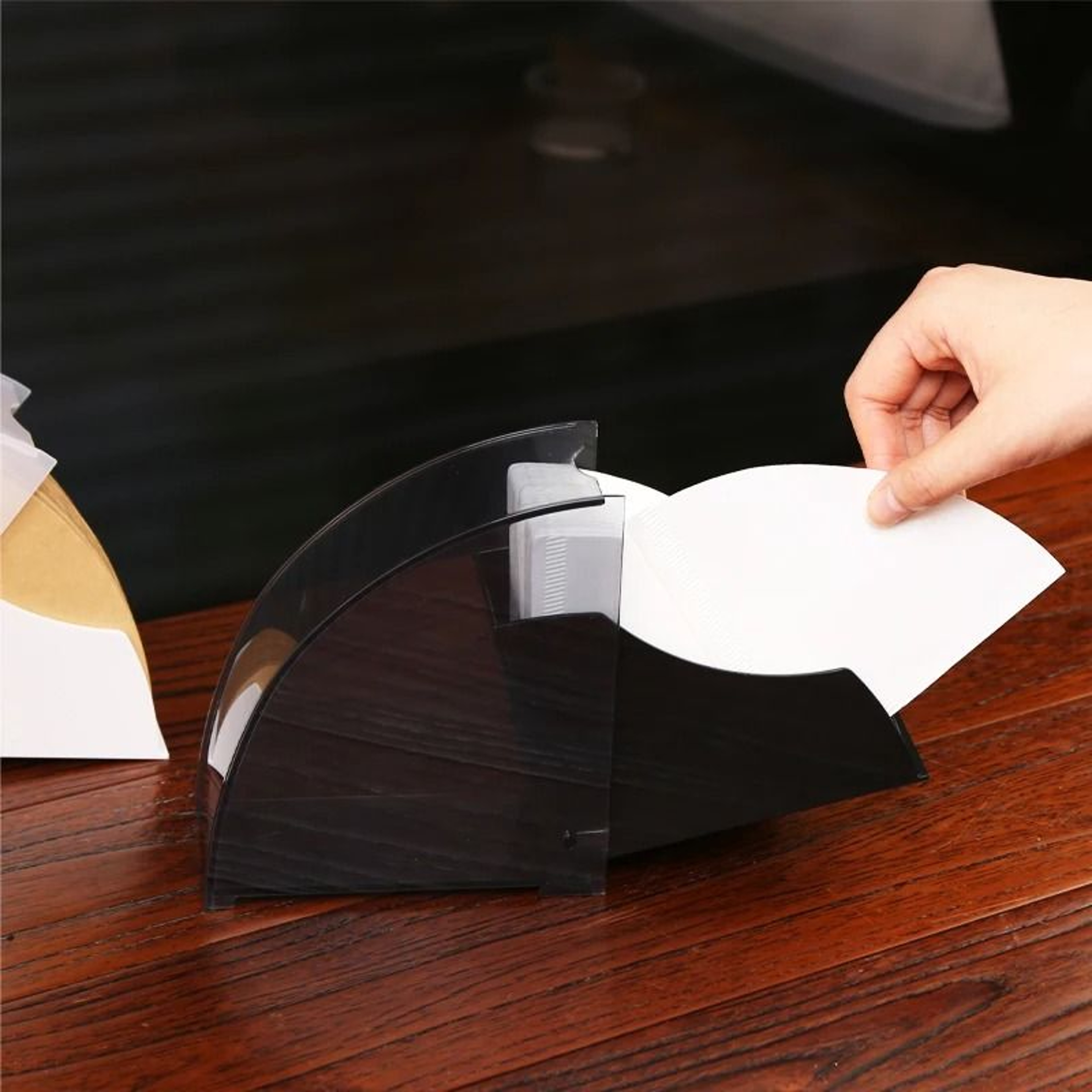 Dustproof Coffee Filter Paper Box  Professional VShape And FanShaped Storage Holder 5