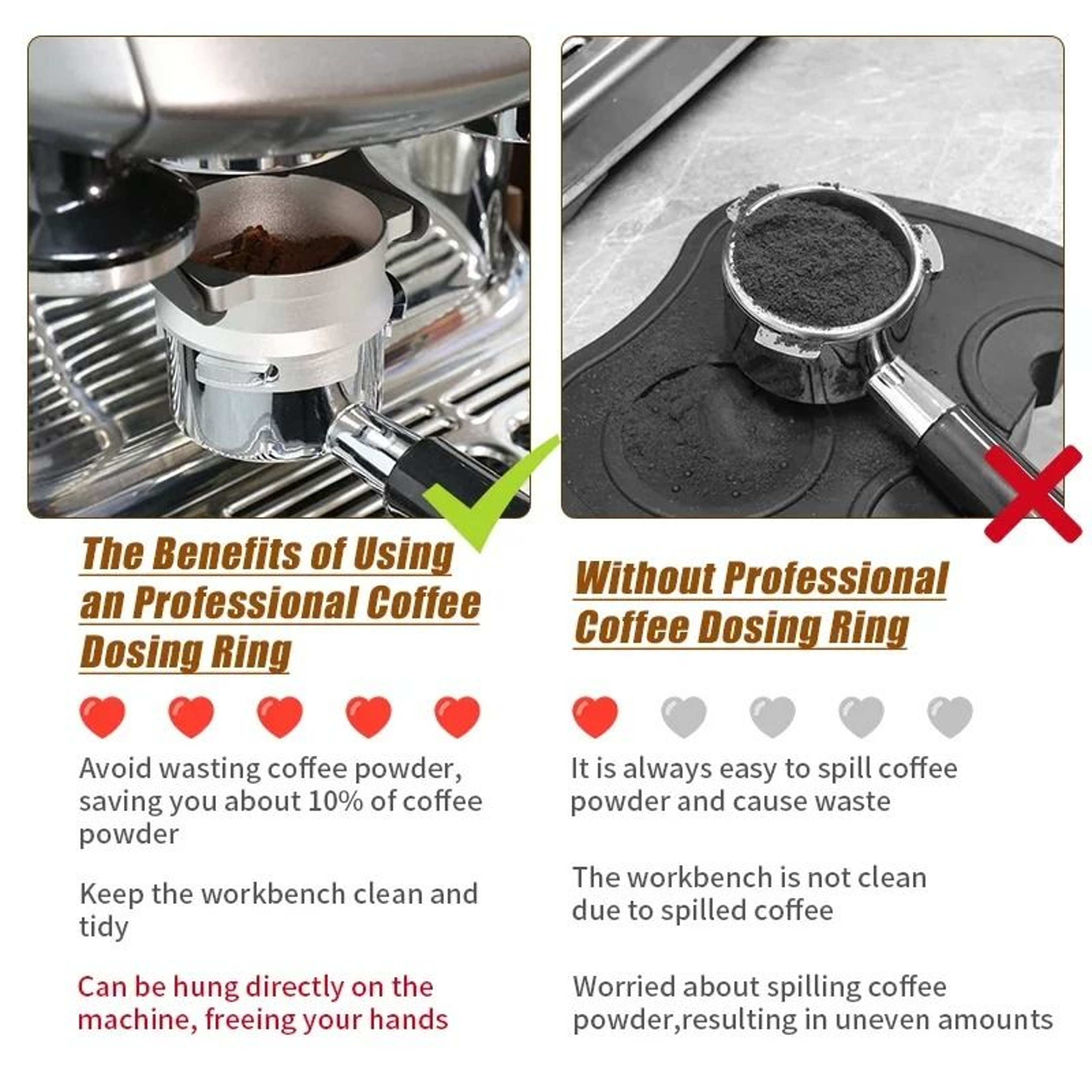 Aluminum 54mm Espresso Dosing Funnel  Precision Ring For Breville And Sage 8 Series Portafilters 4