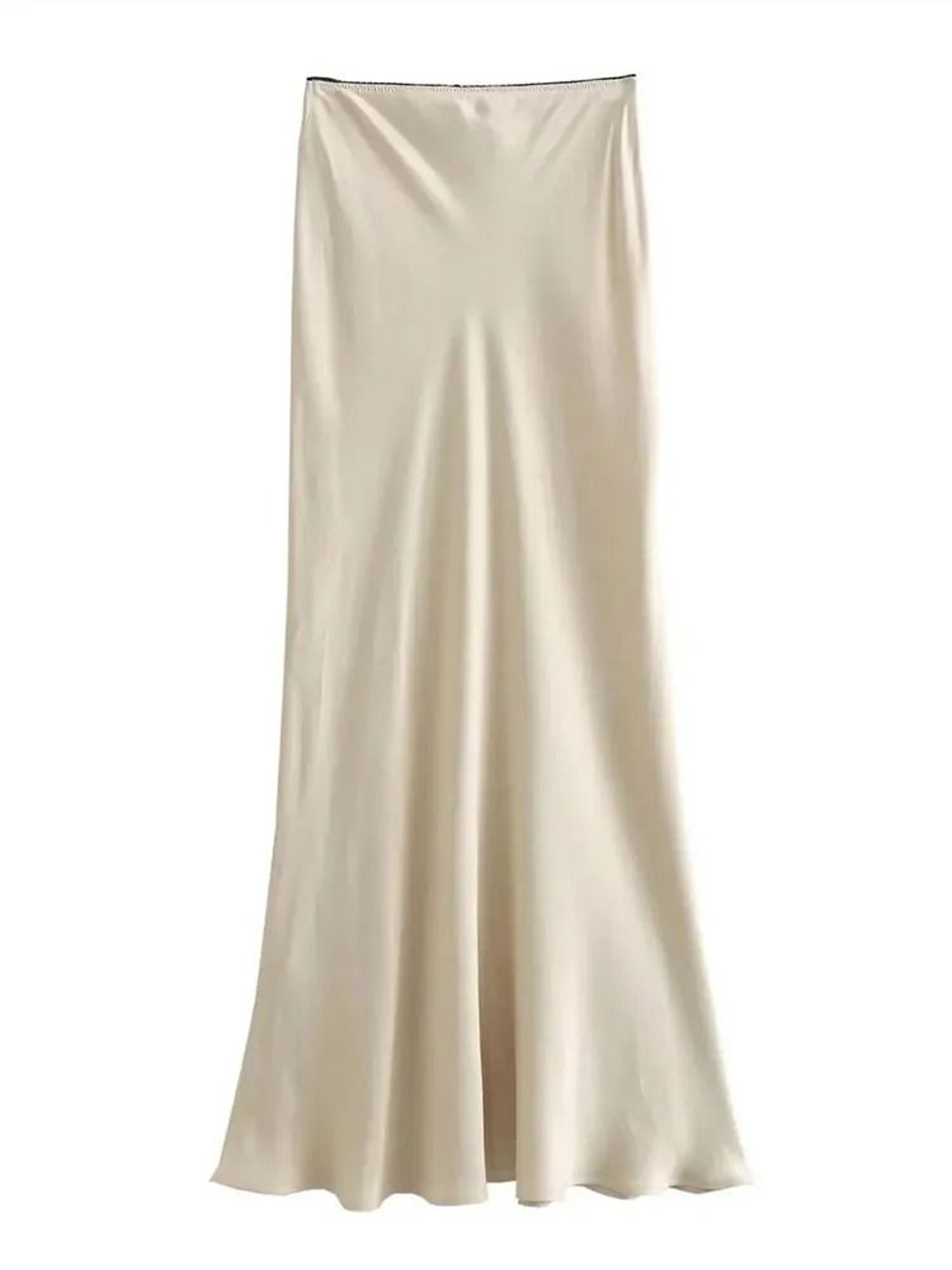 Mooyufon Vintage Satin HighWaist Long Skirt  Spring 2024 Chic Bow Decoration HLine Skirt 4