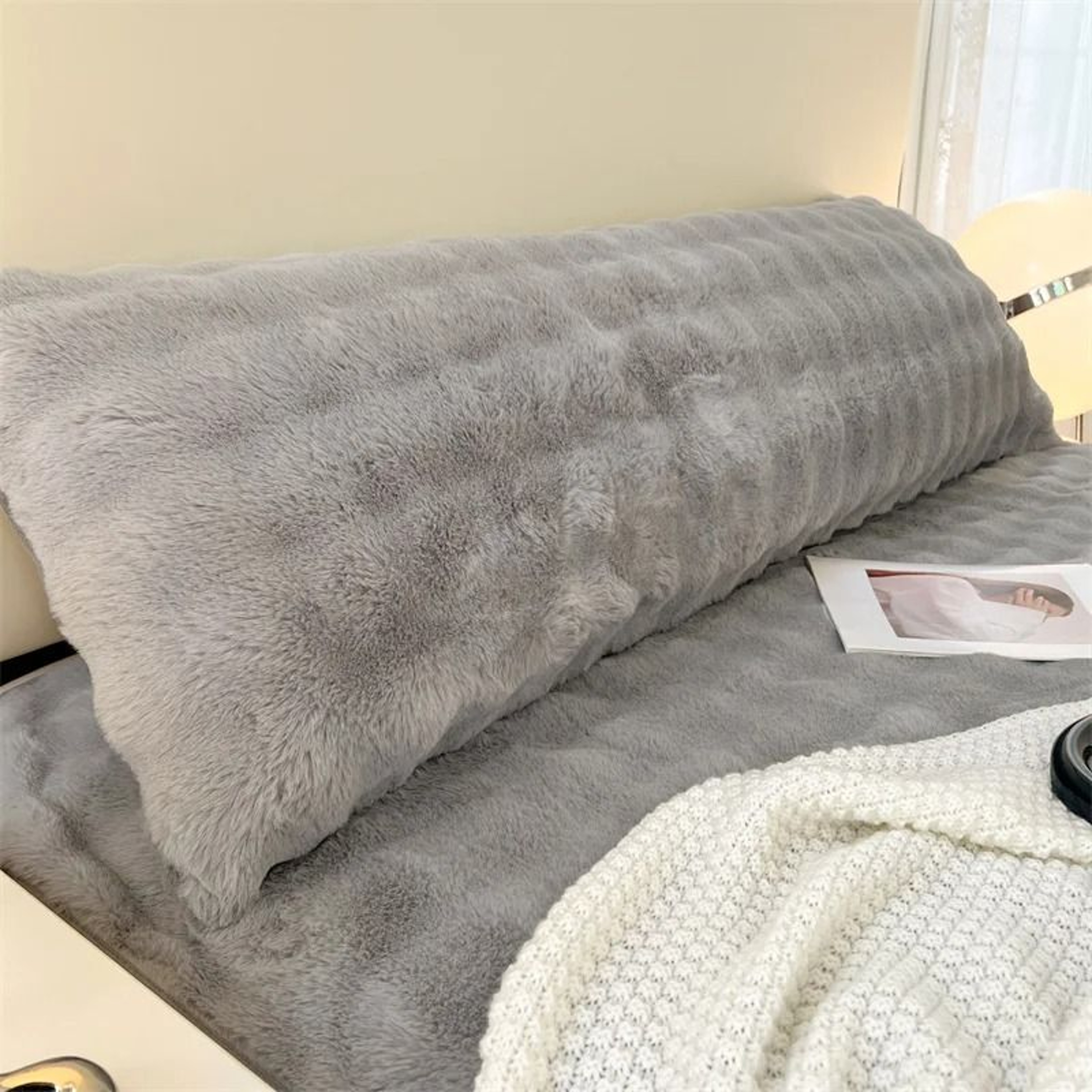 SolidColor Plush Long Pillowcase  HighPerformance Soft Decorative Cover For Home  Bedroom Decor 1