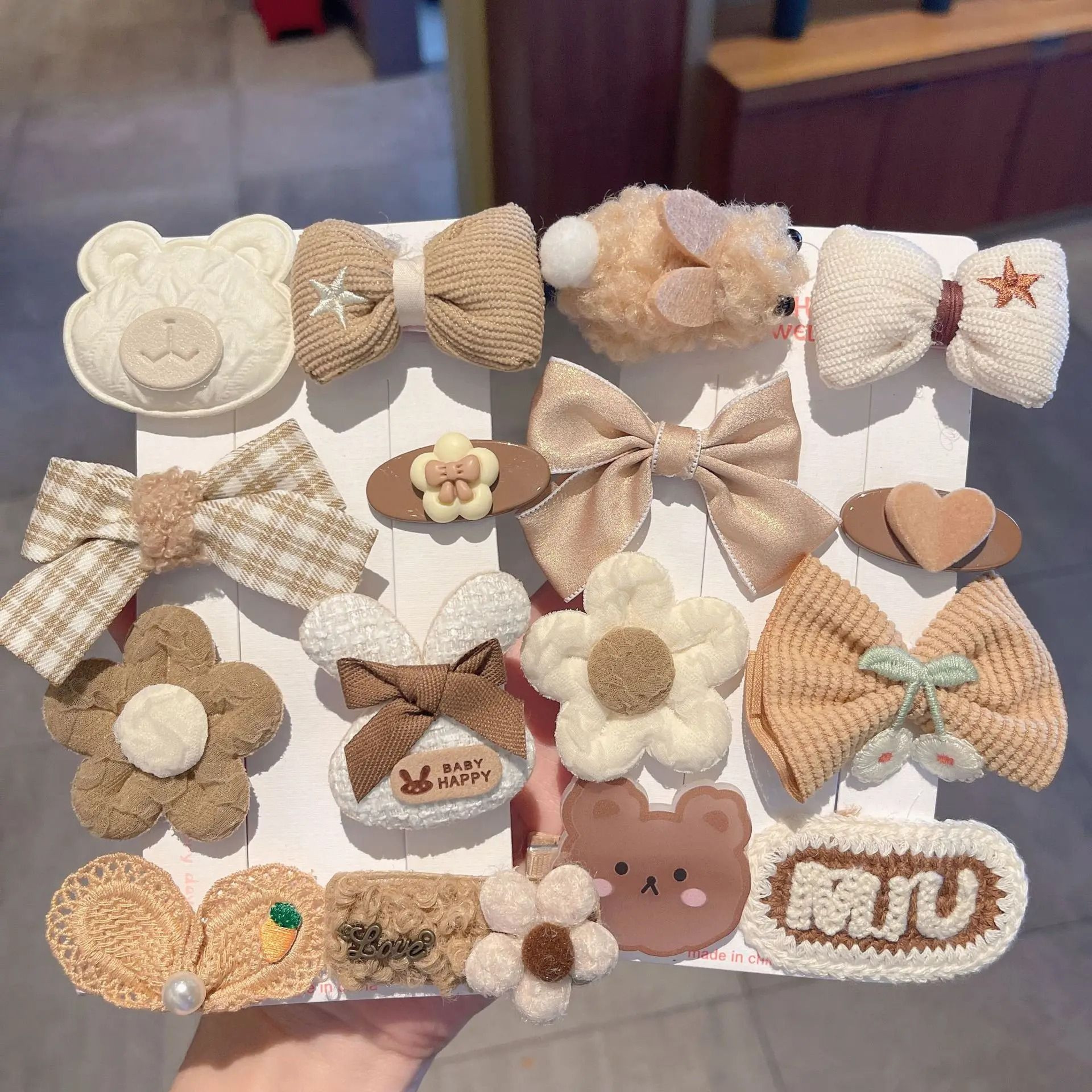 Plush Cartoon Animal Hair Clip  Sweet AutumnWinter Side Headdress For Women  Girls 15