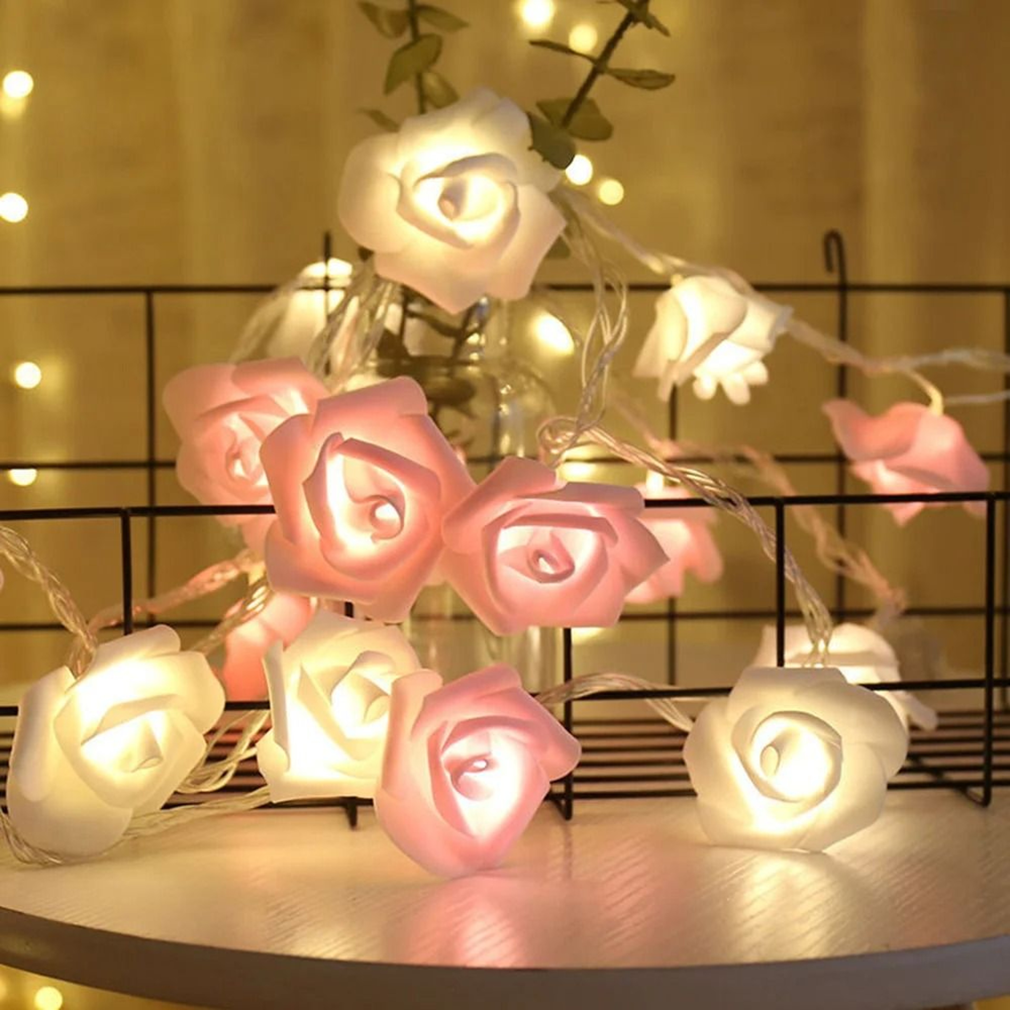 Rose Flower LED String Lights  HighPerformance Battery Operated Garland For Weddings  Decor 10