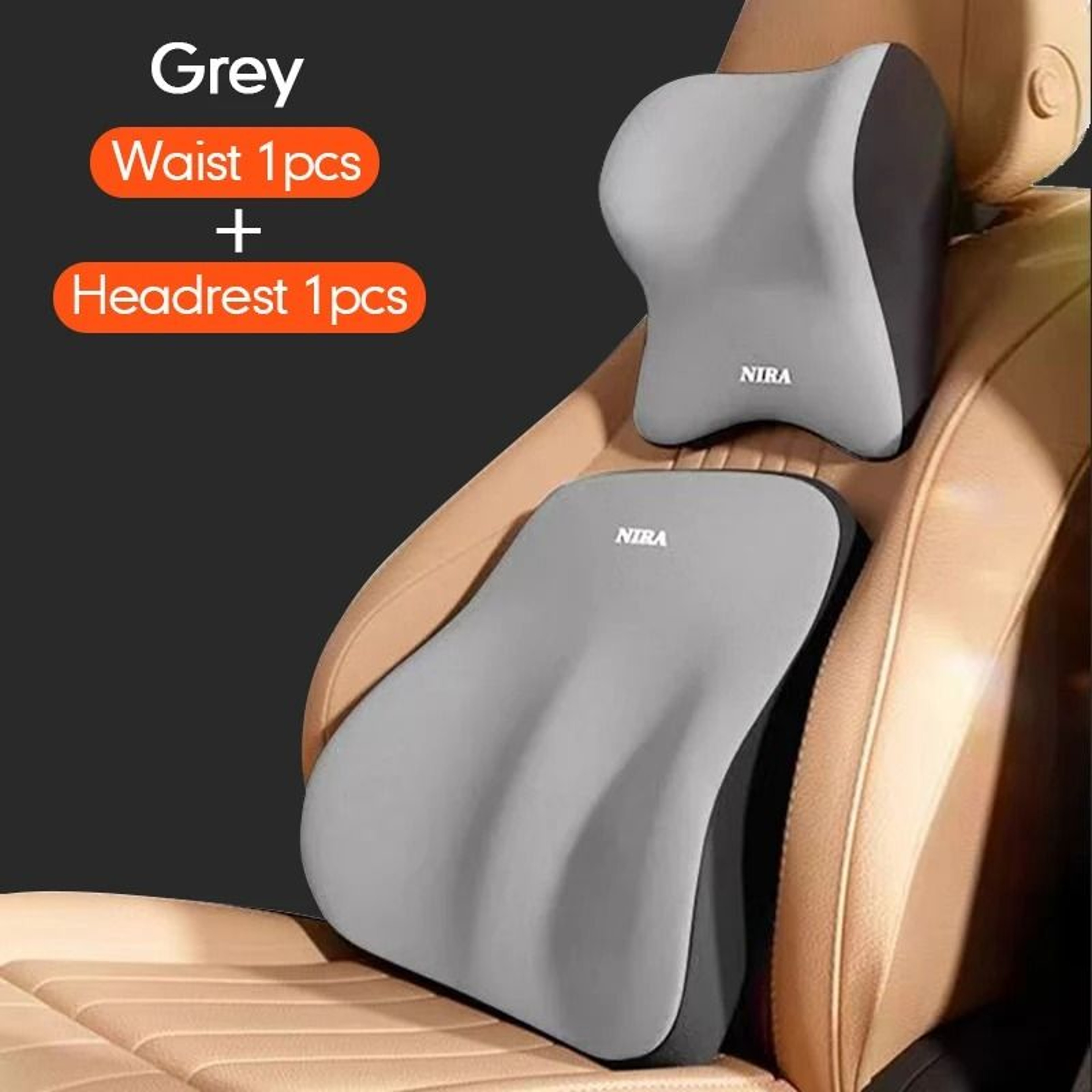 Car Headrest  Lumbar Support Set  HighPerformance Memory Foam Neck  Backrest Cushion 13