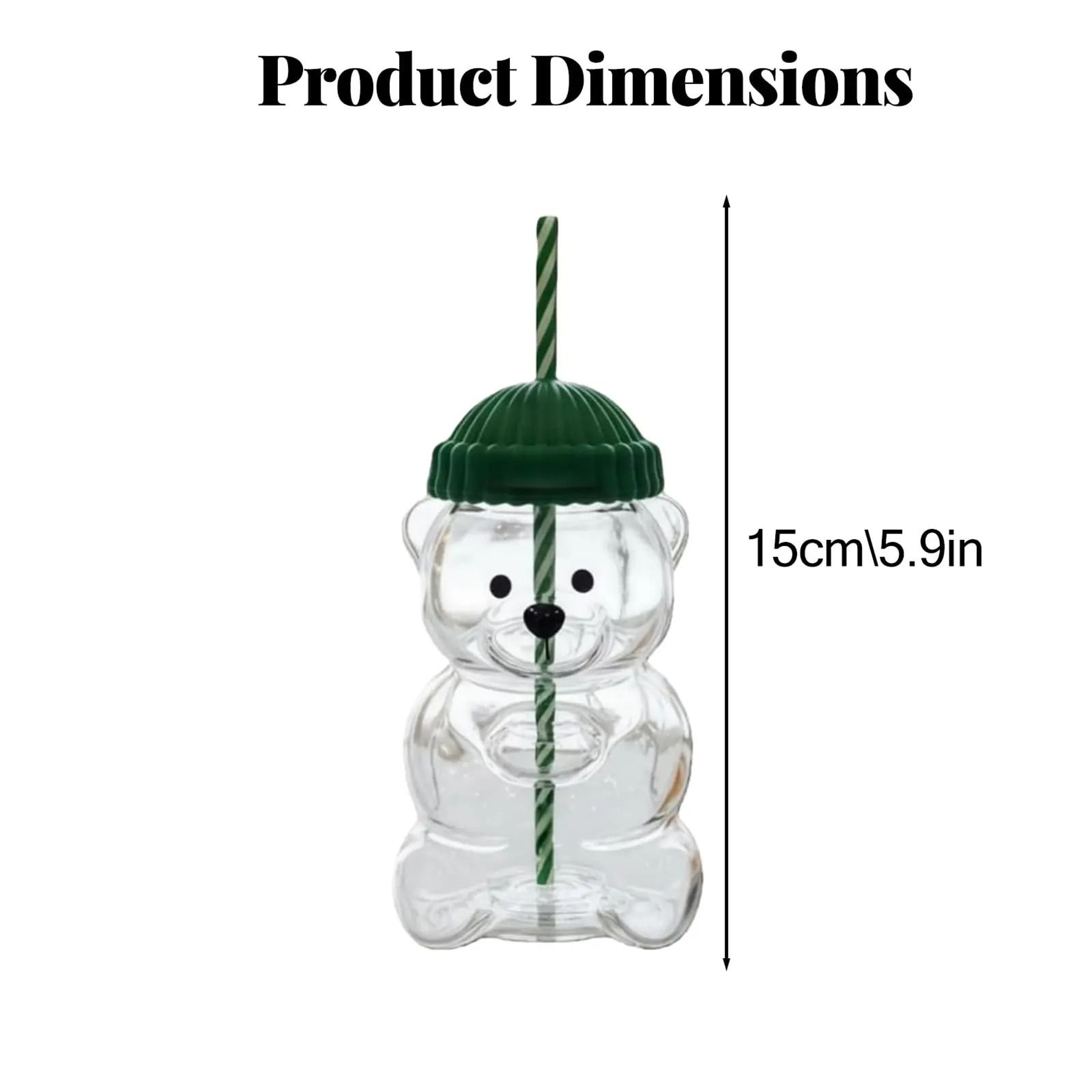 Homey Bear Straw Cup  HighPerformance 20oz Cute Glass Coffee Tumbler For Smoothies  Milk Tea 2