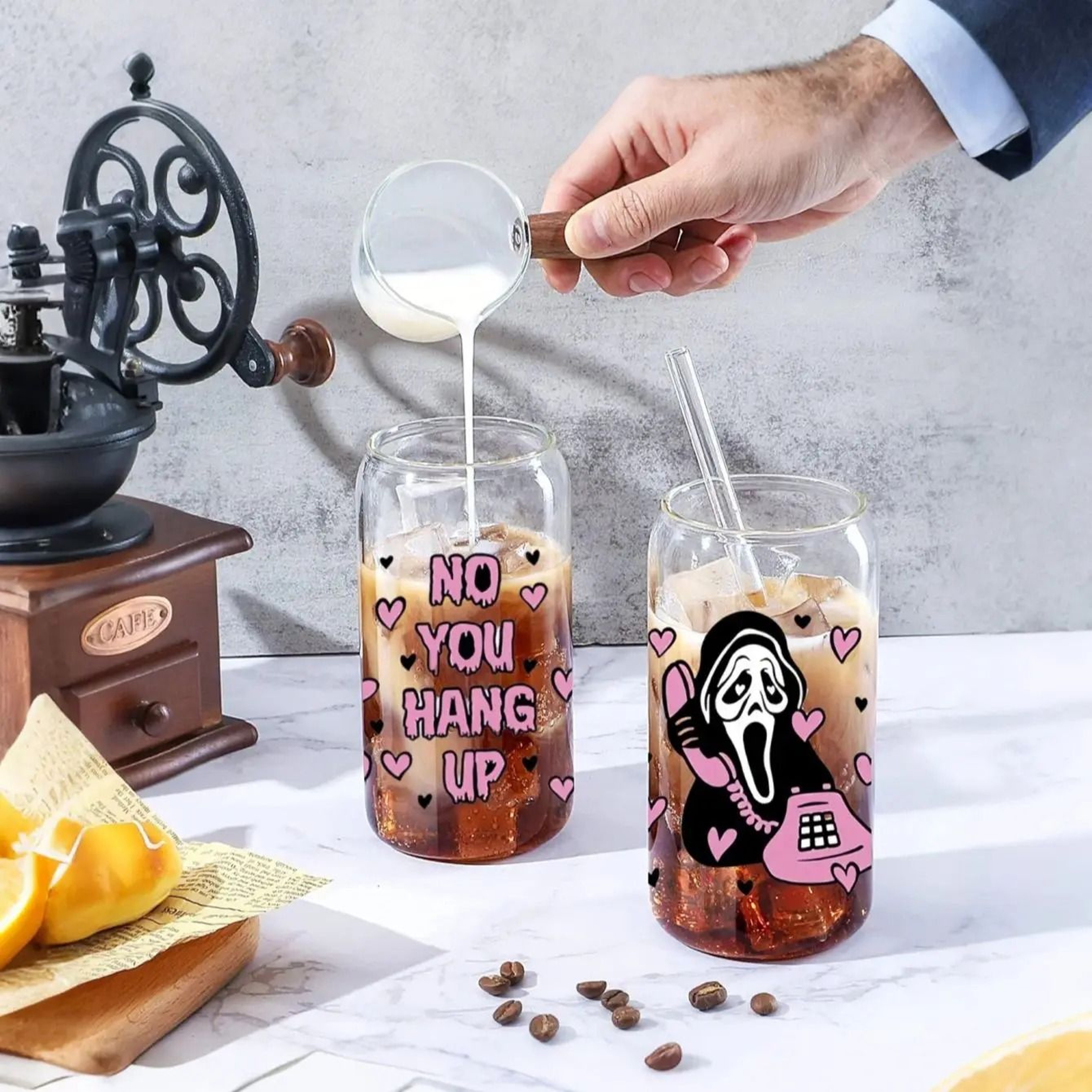 Halloween Party Glass Tumbler Set  HighPerformance 186oz 550ml Festive Coffee  Juice Mugs 4