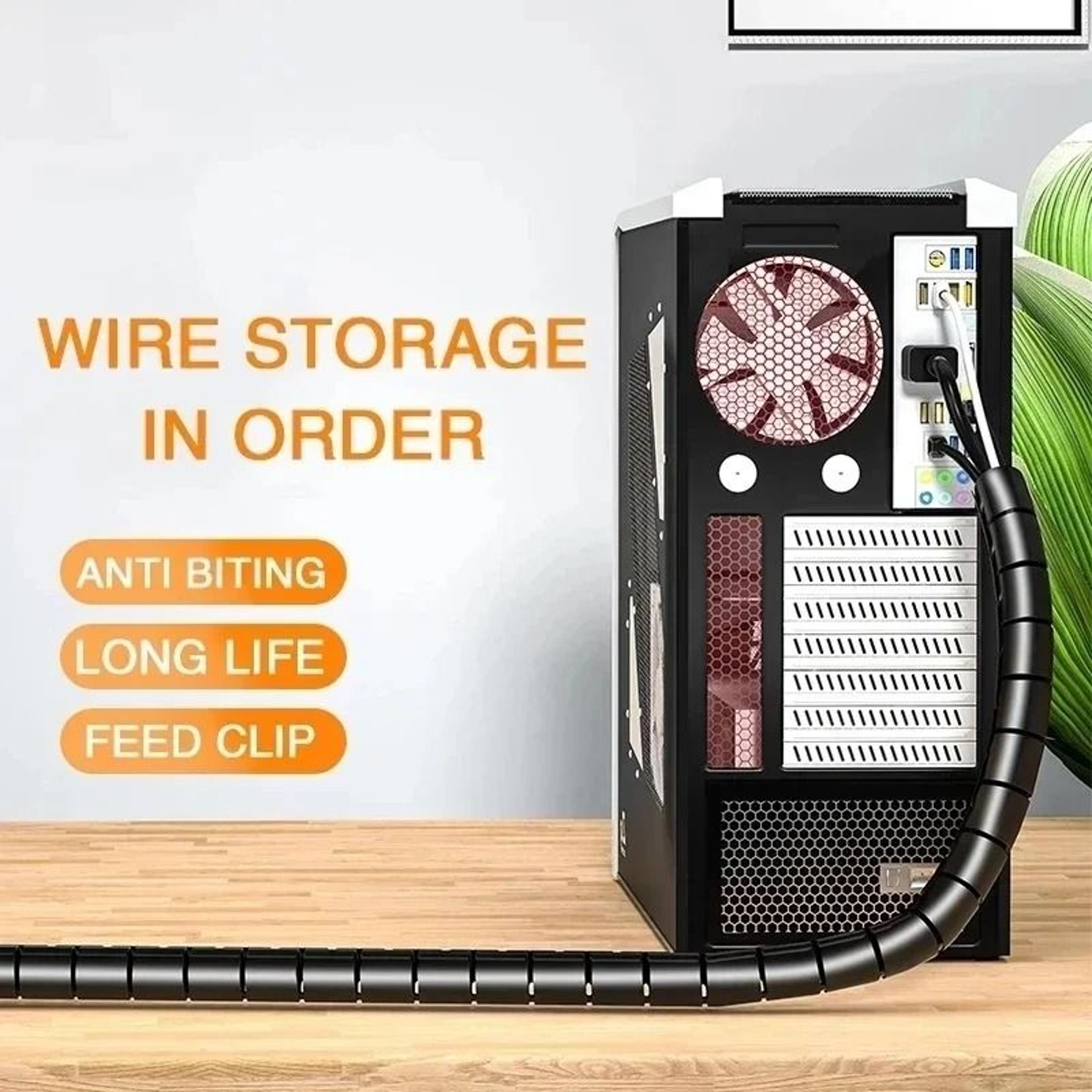 Flexible Cable Tube Sleeve  HighPerformance Cord Bundler  Desk Wire Management System 2