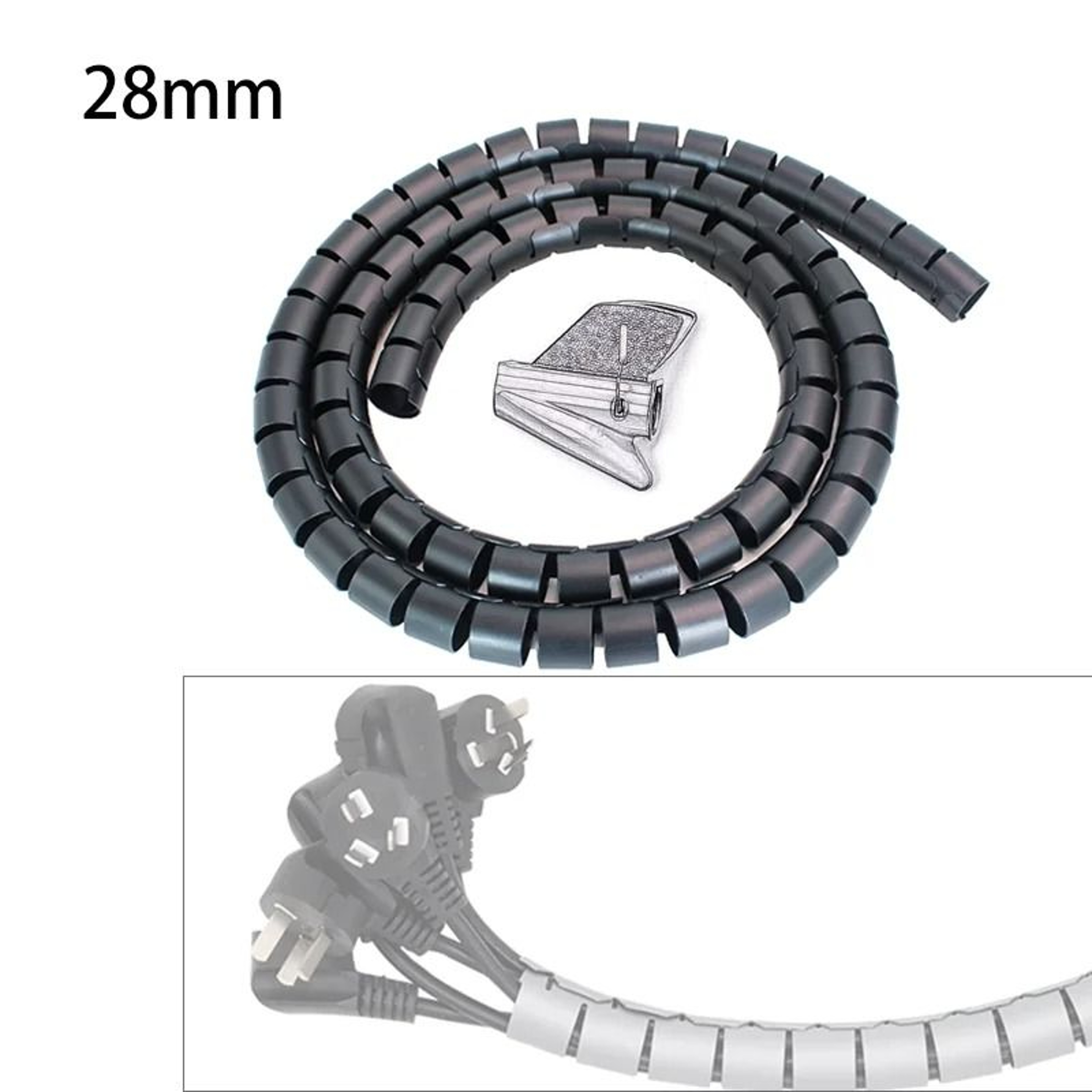 Spiral Cable Cover Protector  HighPerformance 2M Desk Organizer  HeavyDuty Computer Cord Protective 6