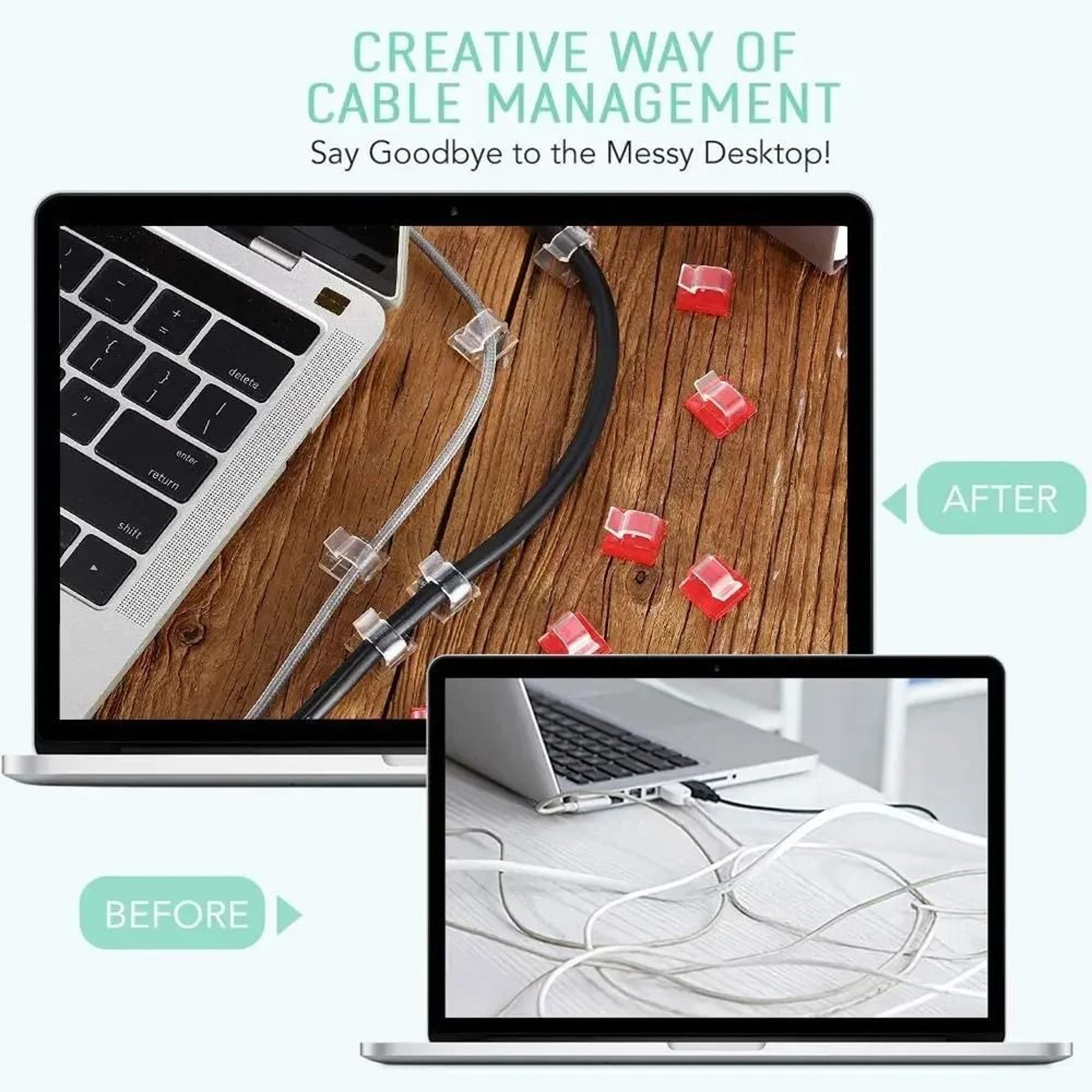 SelfAdhesive Cable Fixer Clips  HighPerformance Management Clamps For Home Office And Car 2