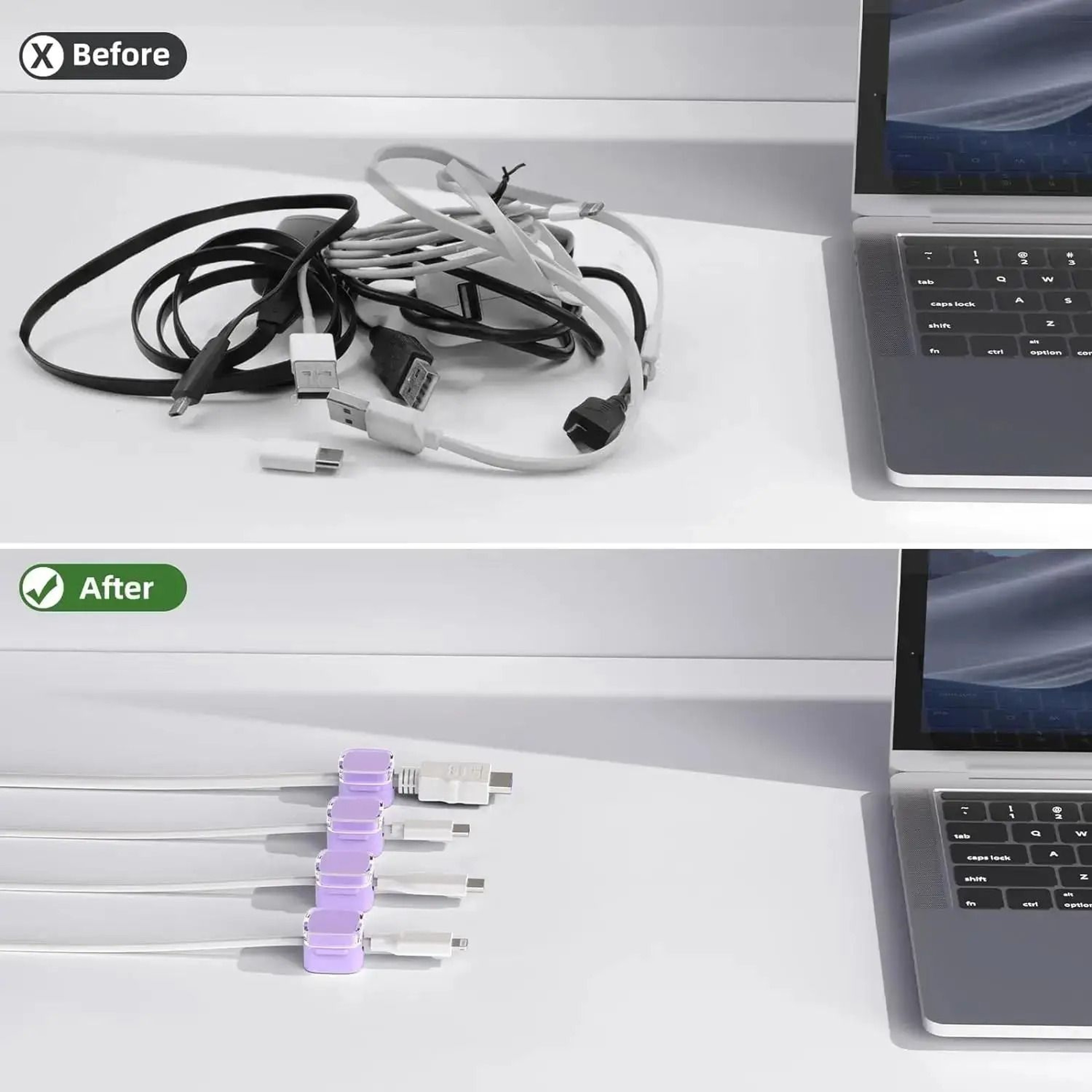 Adjustable Magnetic Cable Clips  HighPerformance UnderDesk Wire Management  Smooth Cord Holder 1