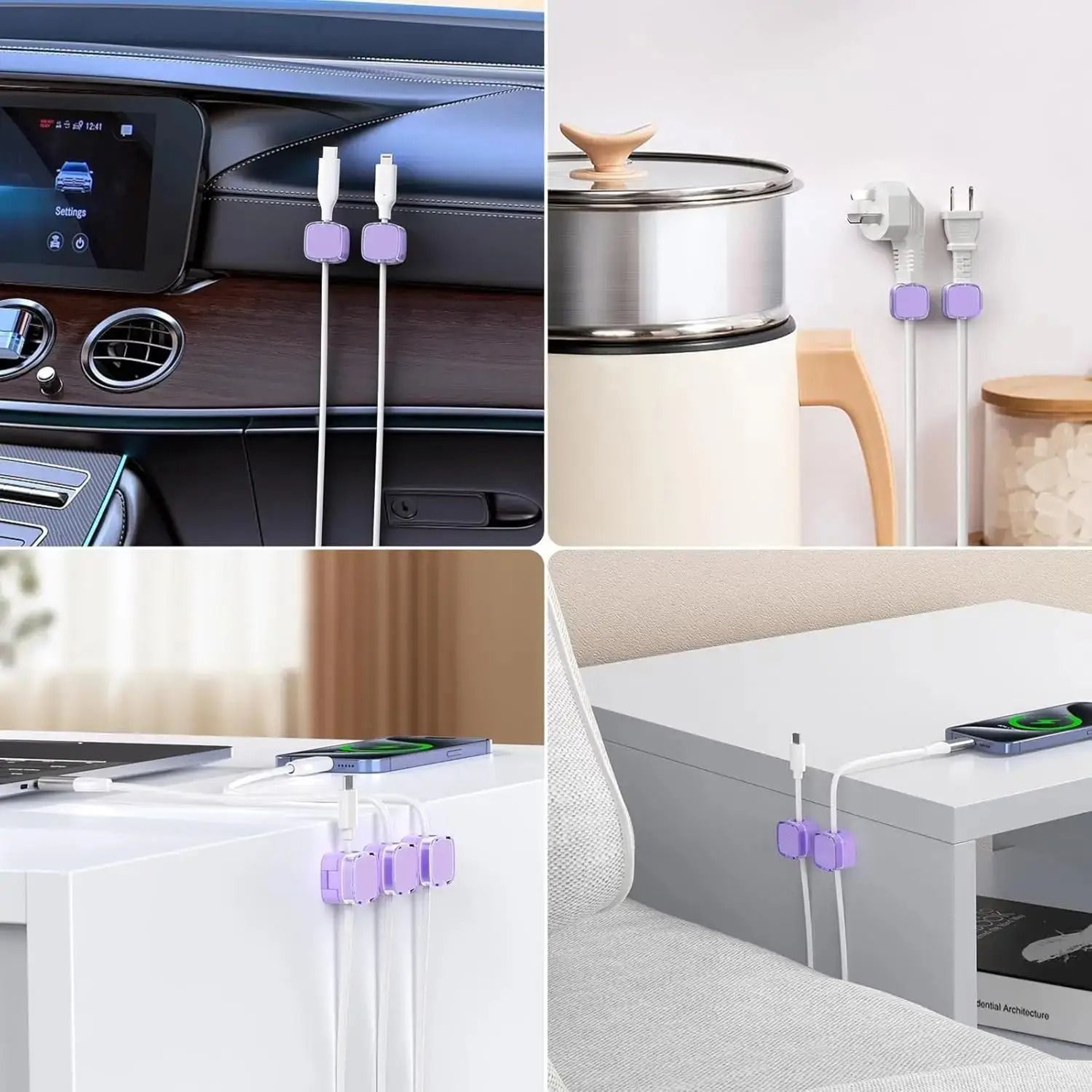 Adjustable Magnetic Cable Clips  HighPerformance UnderDesk Wire Management  Smooth Cord Holder 2