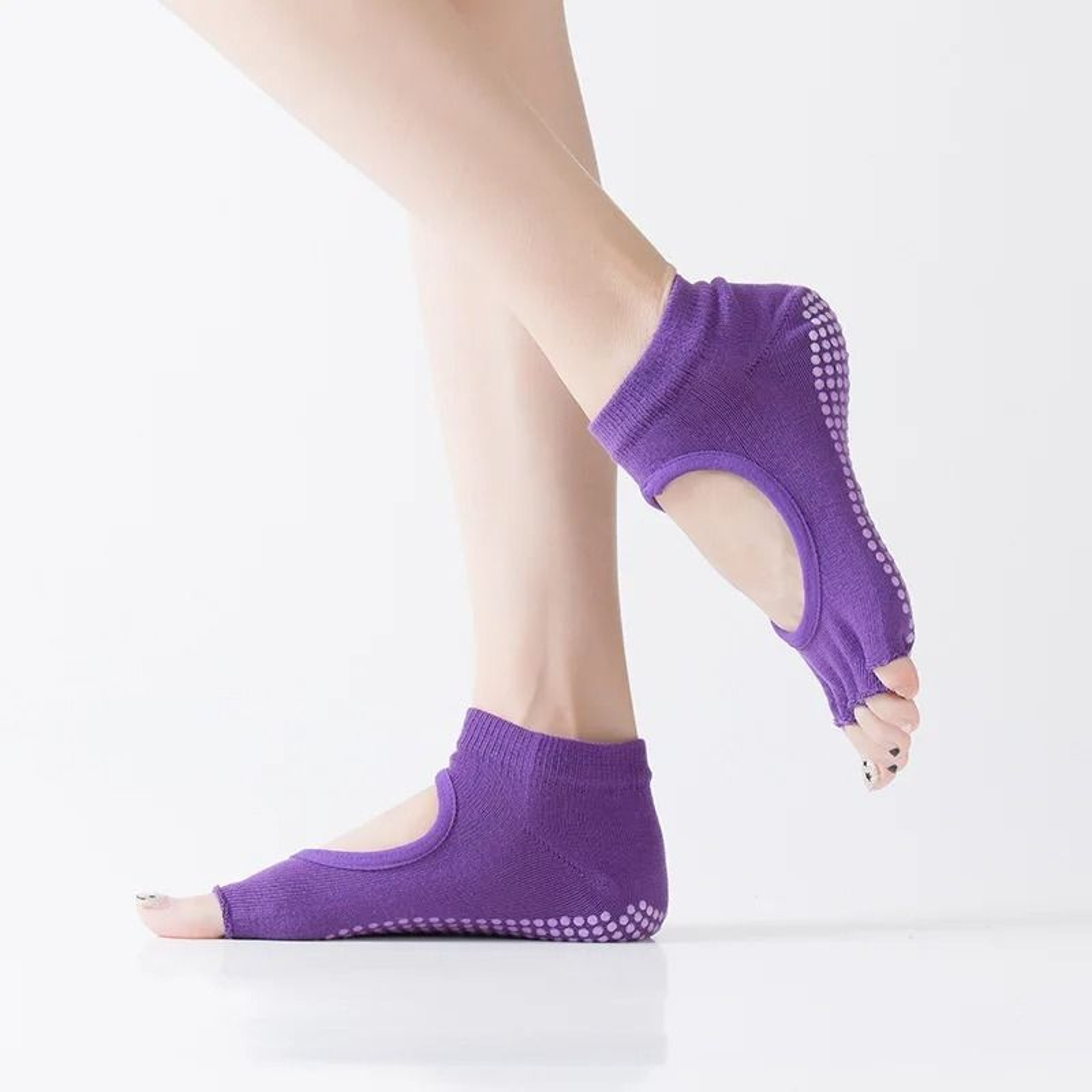 Women Five Toe Backless Pilates Socks Non Slip Fitness Workout Yoga Socks Breathable Sports Ballet  1