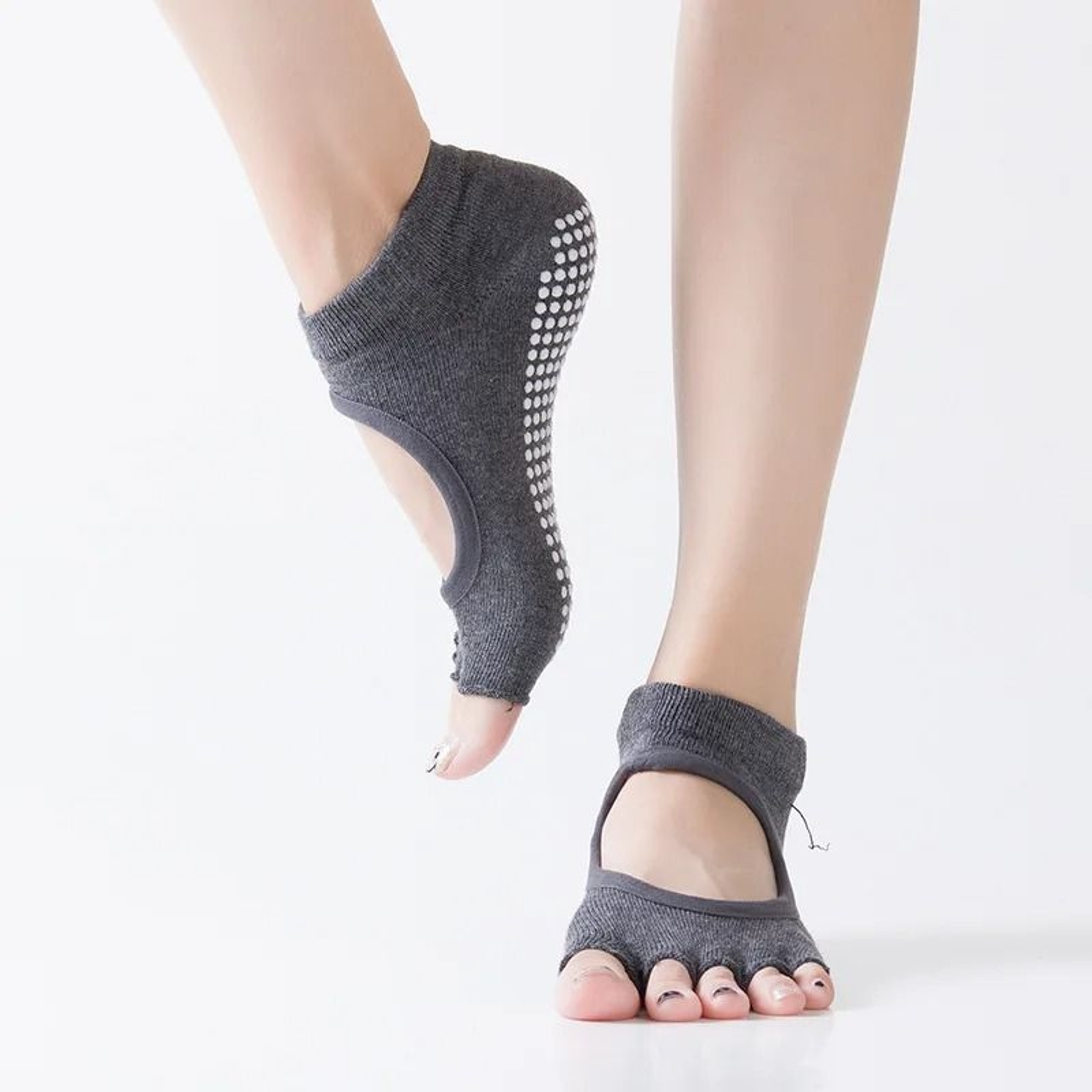 Women Five Toe Backless Pilates Socks Non Slip Fitness Workout Yoga Socks Breathable Sports Ballet  8