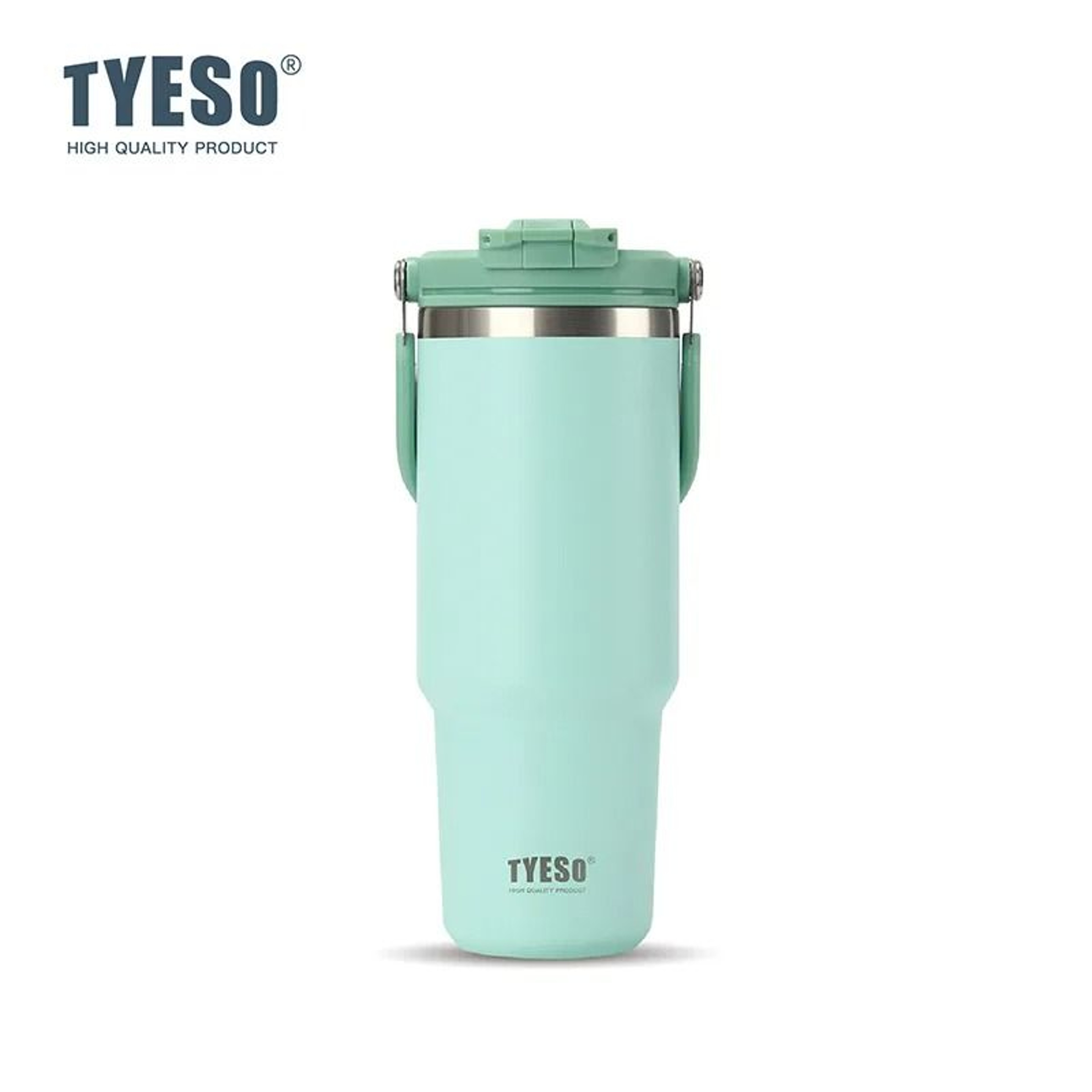 Tyeso LargeCapacity Thermos Handle Vacuum Cup DualDrink Coffee Mug Stainless Steel Ice Cup Car Bott 11
