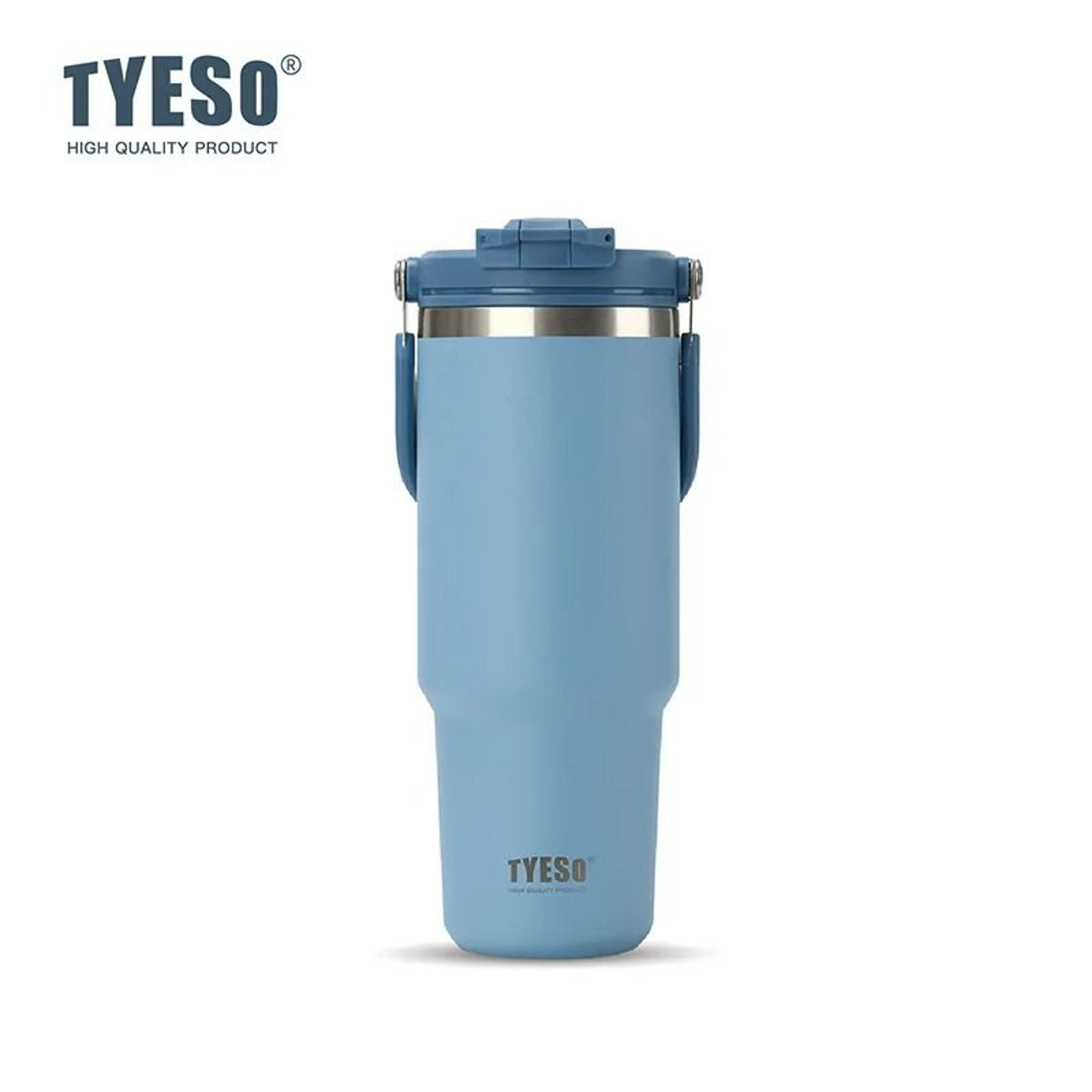 Tyeso LargeCapacity Thermos Handle Vacuum Cup DualDrink Coffee Mug Stainless Steel Ice Cup Car Bott 12