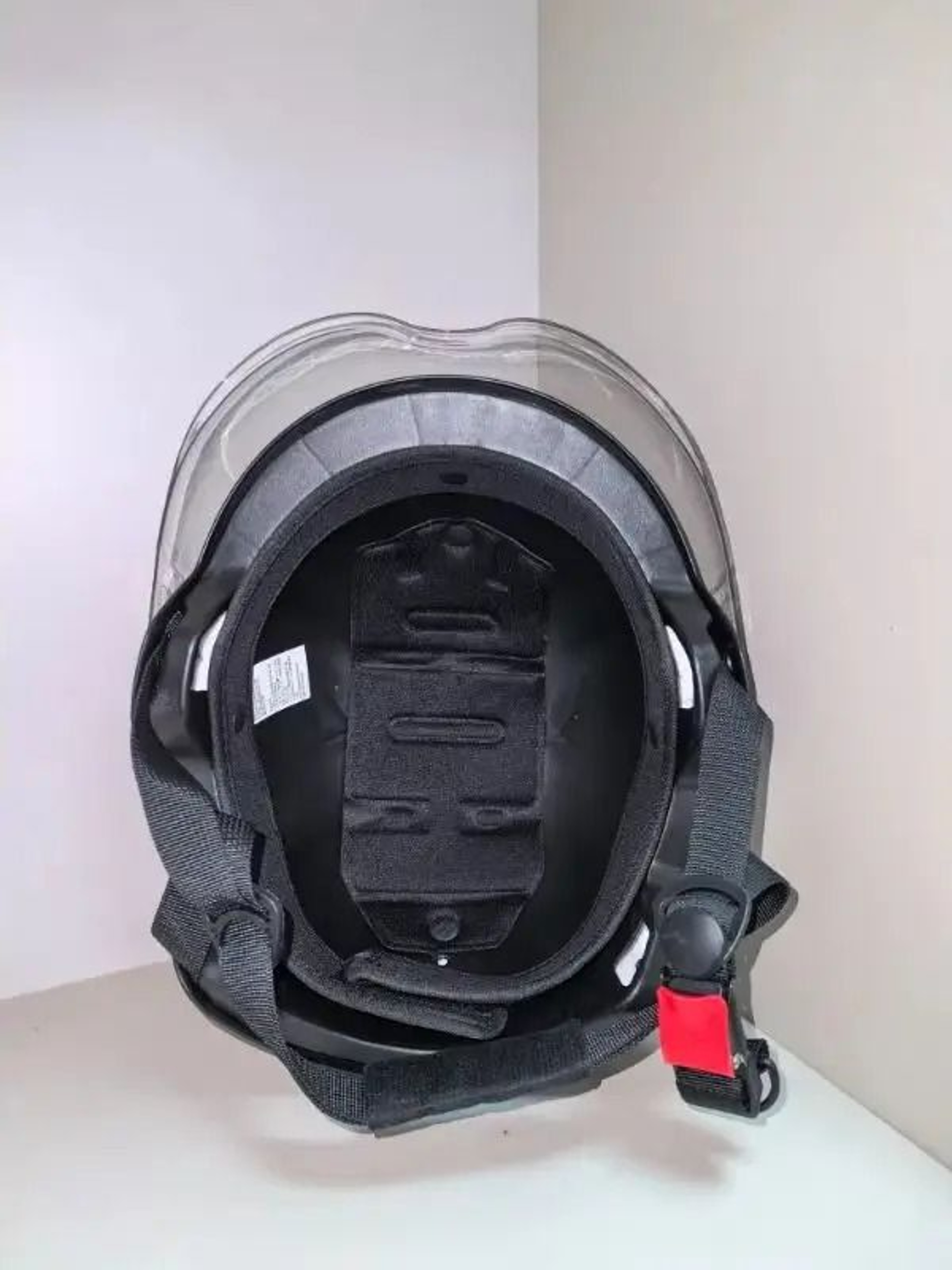 Vintage Black Motorcycle Helmet  Urban Commuter EBike Cycling Gear With Integrated Goggles 4