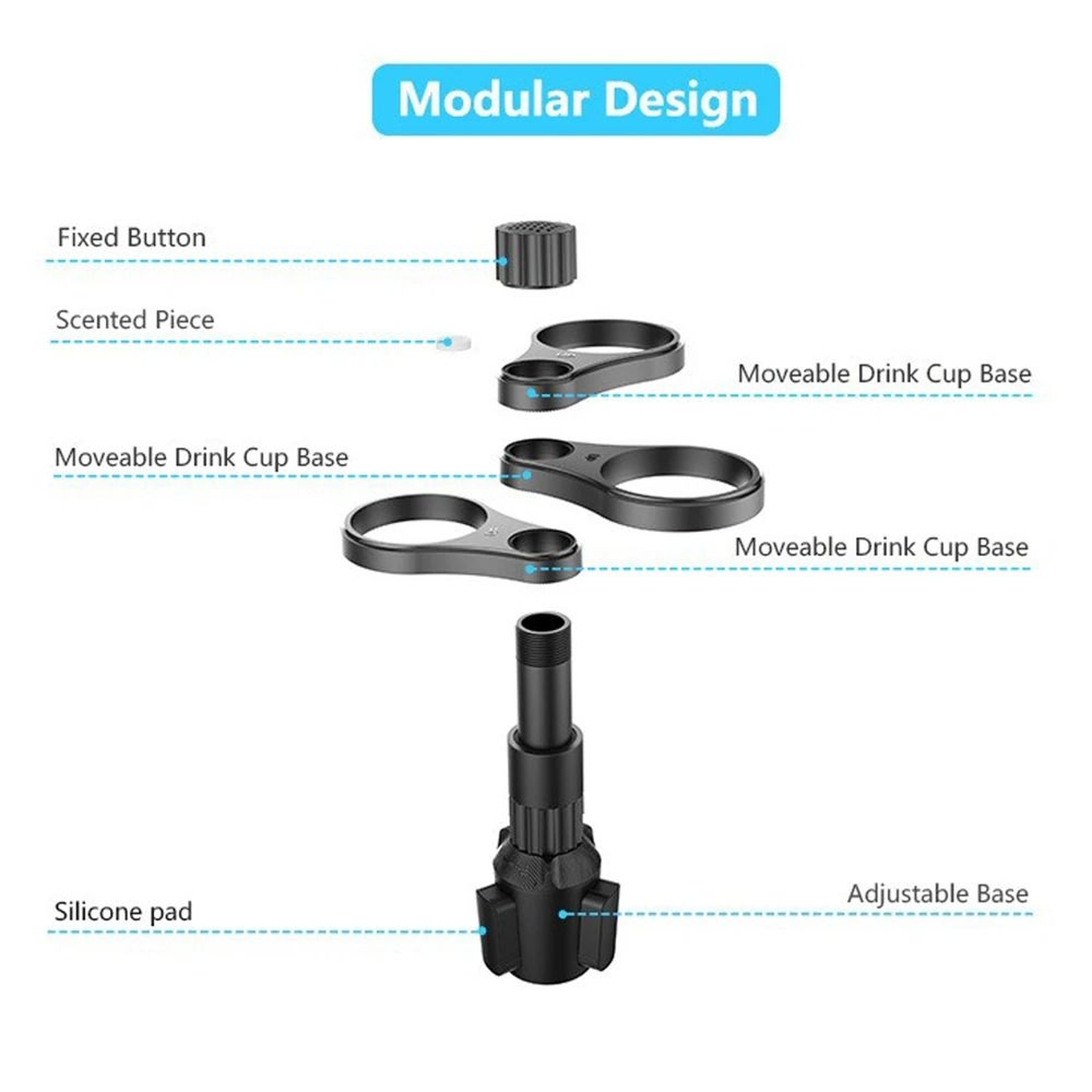 3In1 Rotating Car Cup Holder Expander  Adjustable MultiDrink Support  Beverage Bottle Bracket 3