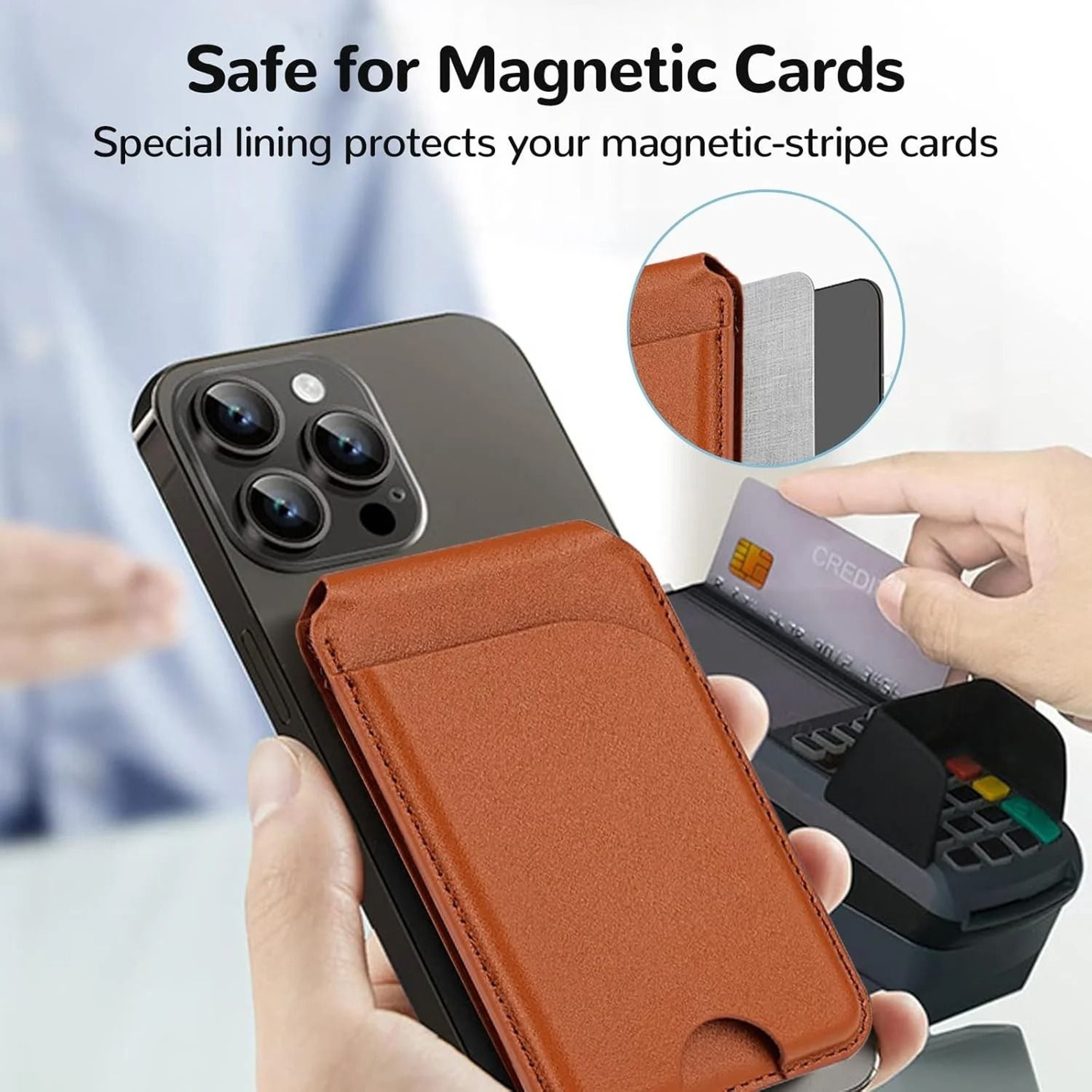 2in1 Magnetic MagSafe Leather Wallet  Stand  Adjustable Card Holder For IPhone 1615141312 4