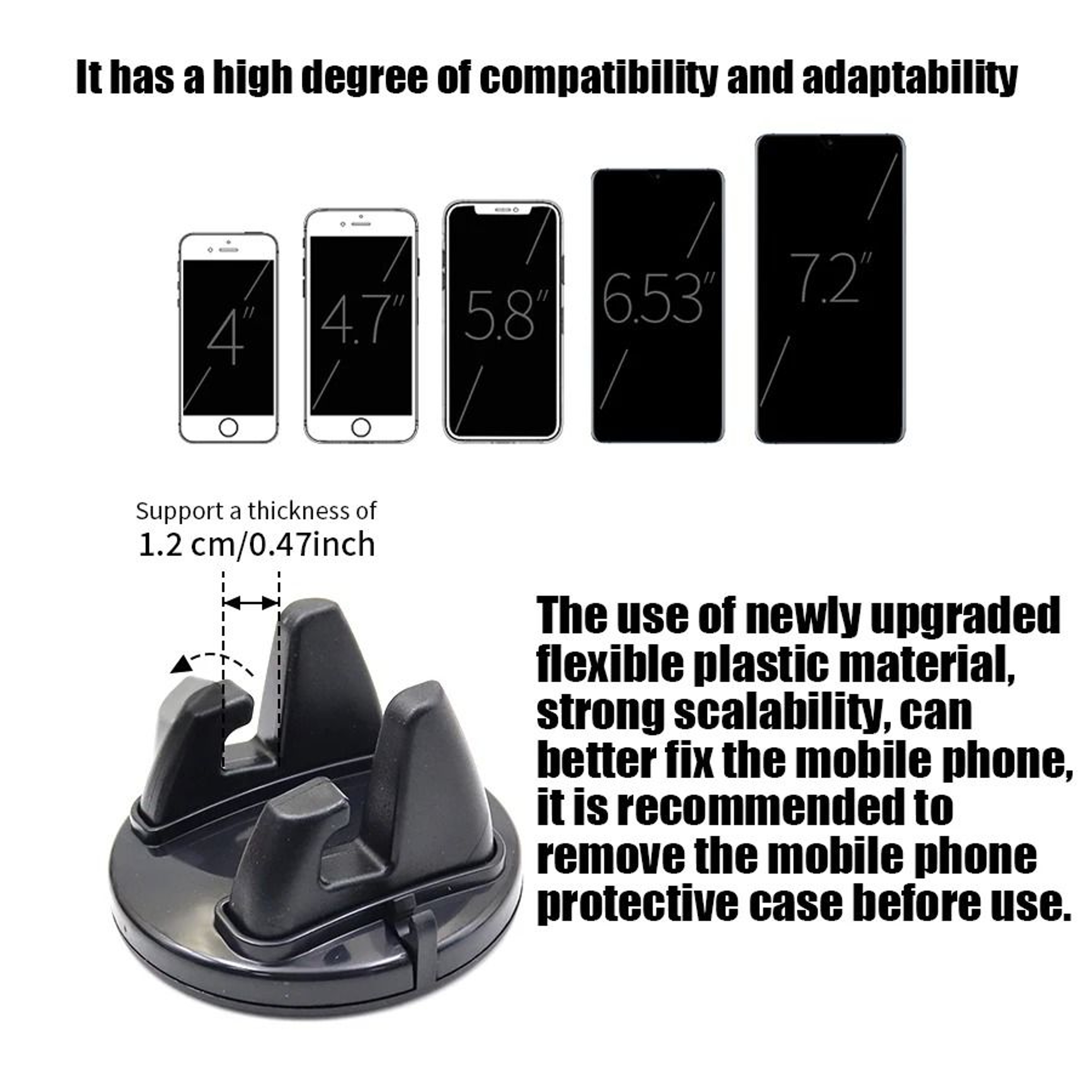 Universal 360 Rotatable Car Phone Holder  NonSlip HighStability GPS Navigation Mount 2